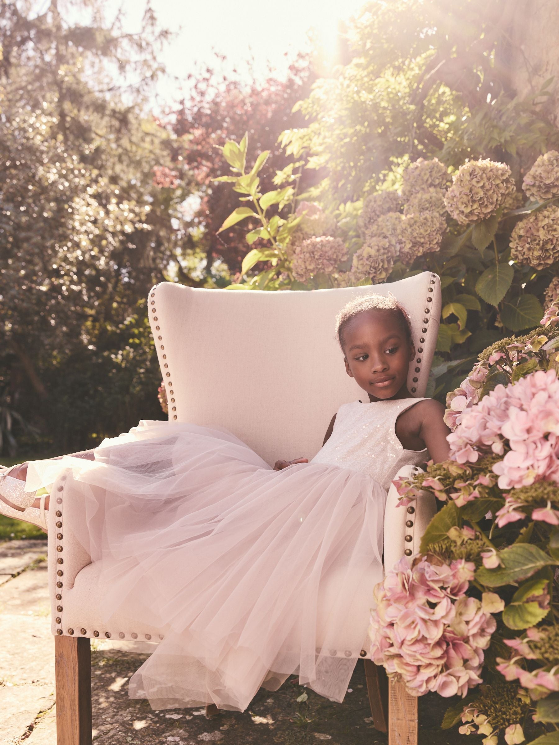 Blush Pink Sequin Tulle Occasion Dress (3-16yrs)