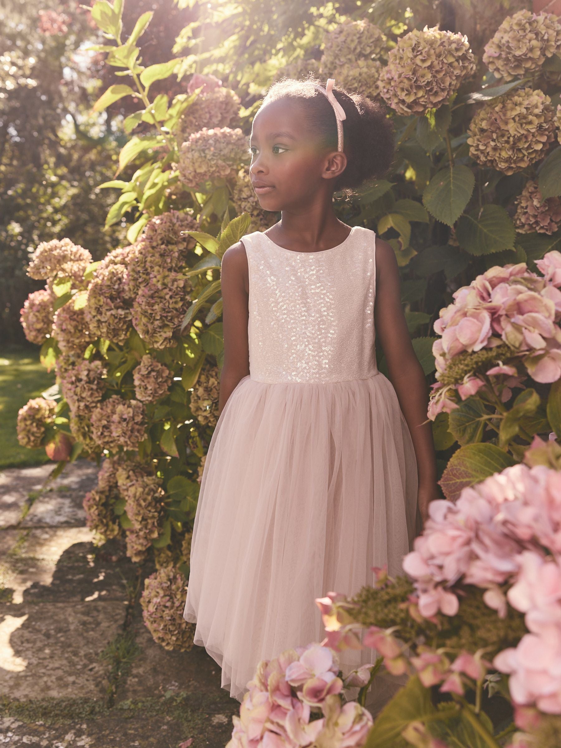 Blush Pink Sequin Tulle Occasion Dress (3-16yrs)