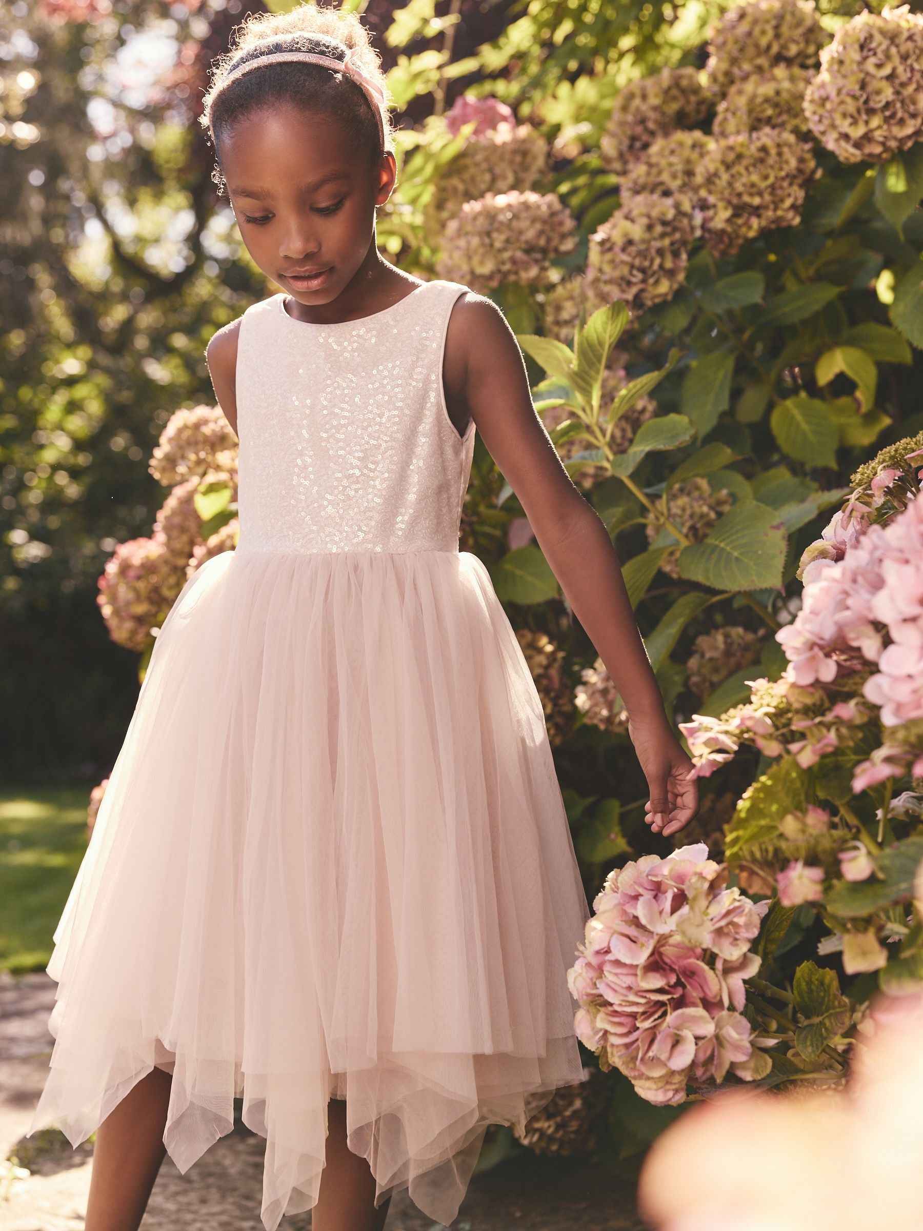 Blush Pink Sequin Tulle Occasion Dress (3-16yrs)