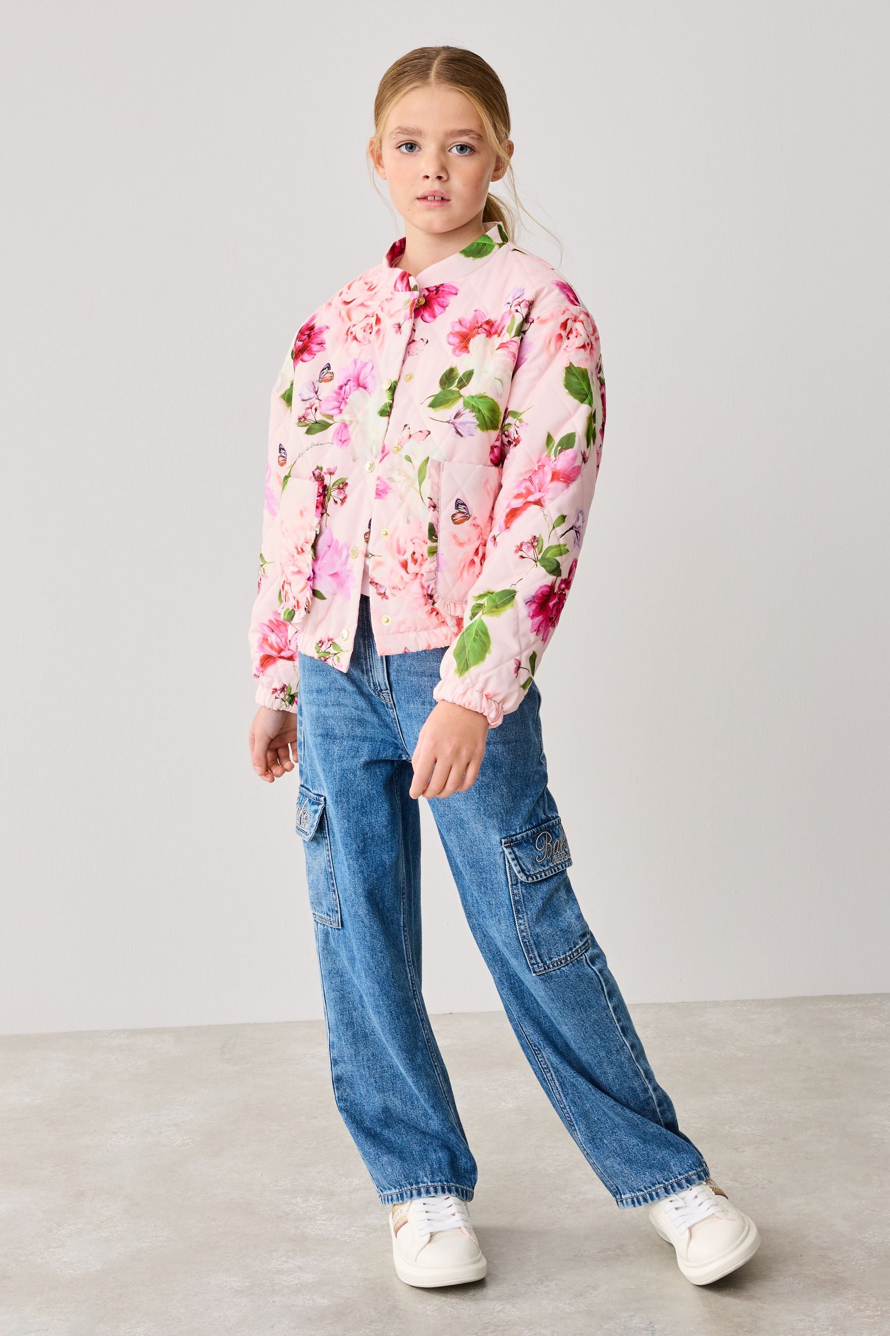 Baker by Ted Baker Pink Quilted Floral Print Jacket