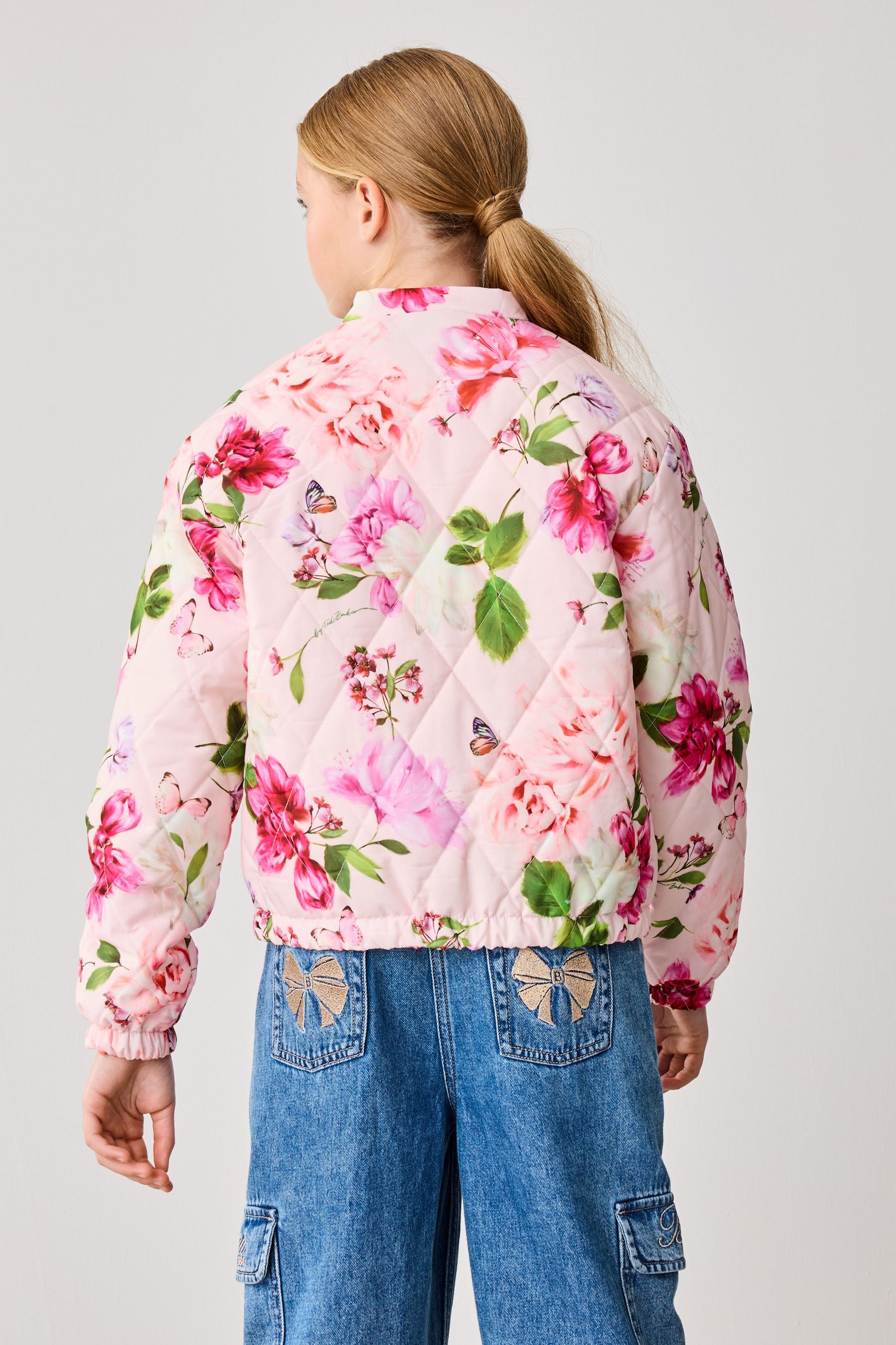 Baker by Ted Baker Pink Quilted Floral Print Jacket