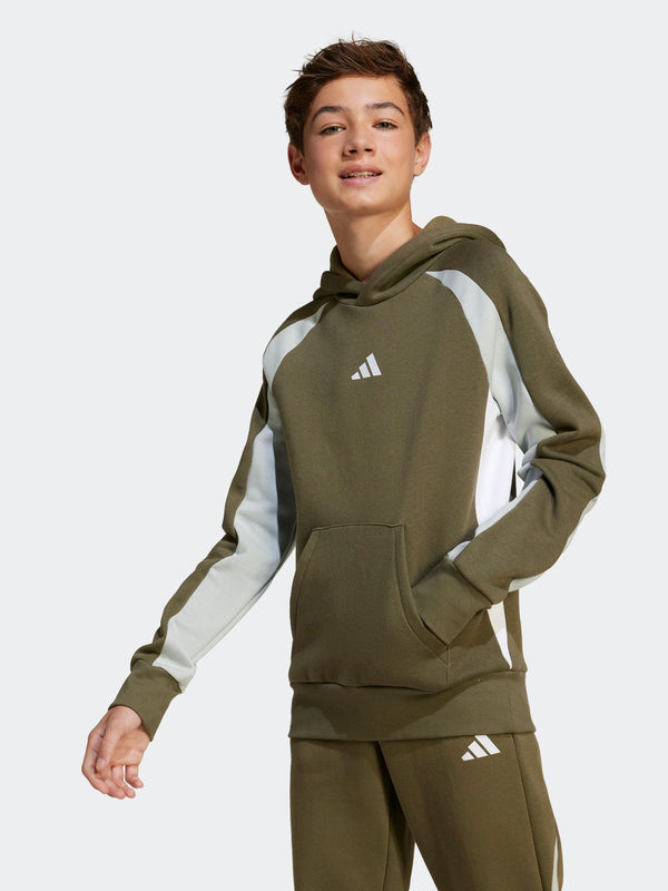 adidas Green Colour Block Fleece Hoodie