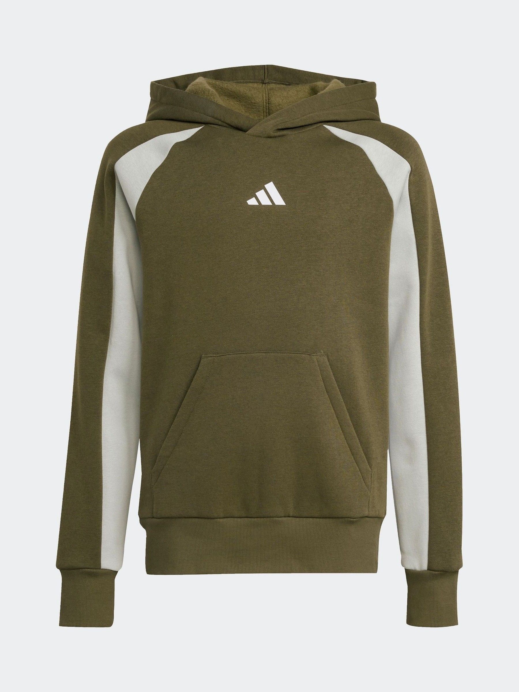 adidas Green Colour Block Fleece Hoodie