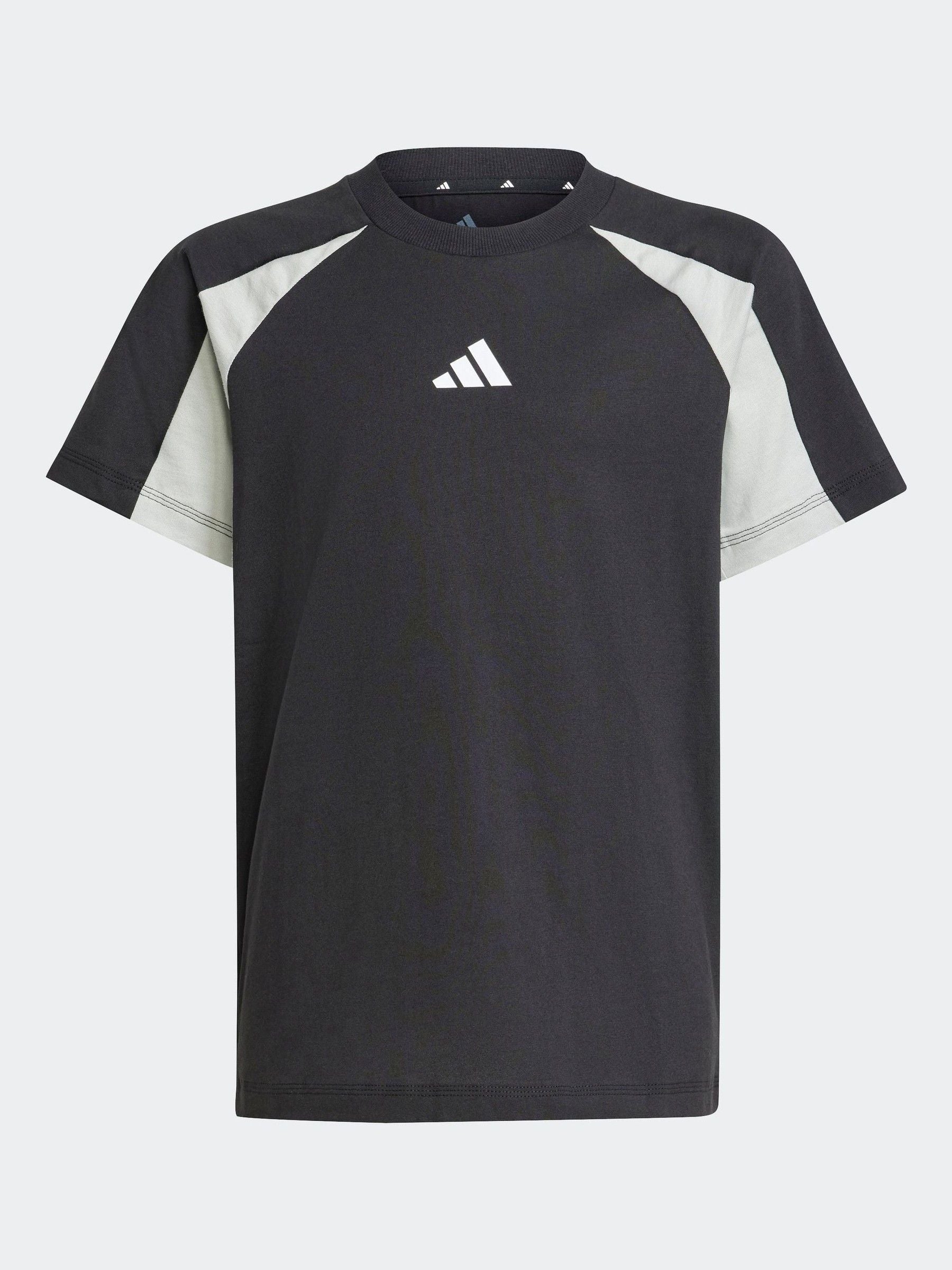 adidas Black Essentials Colourblock 100% Cotton T-Shirt