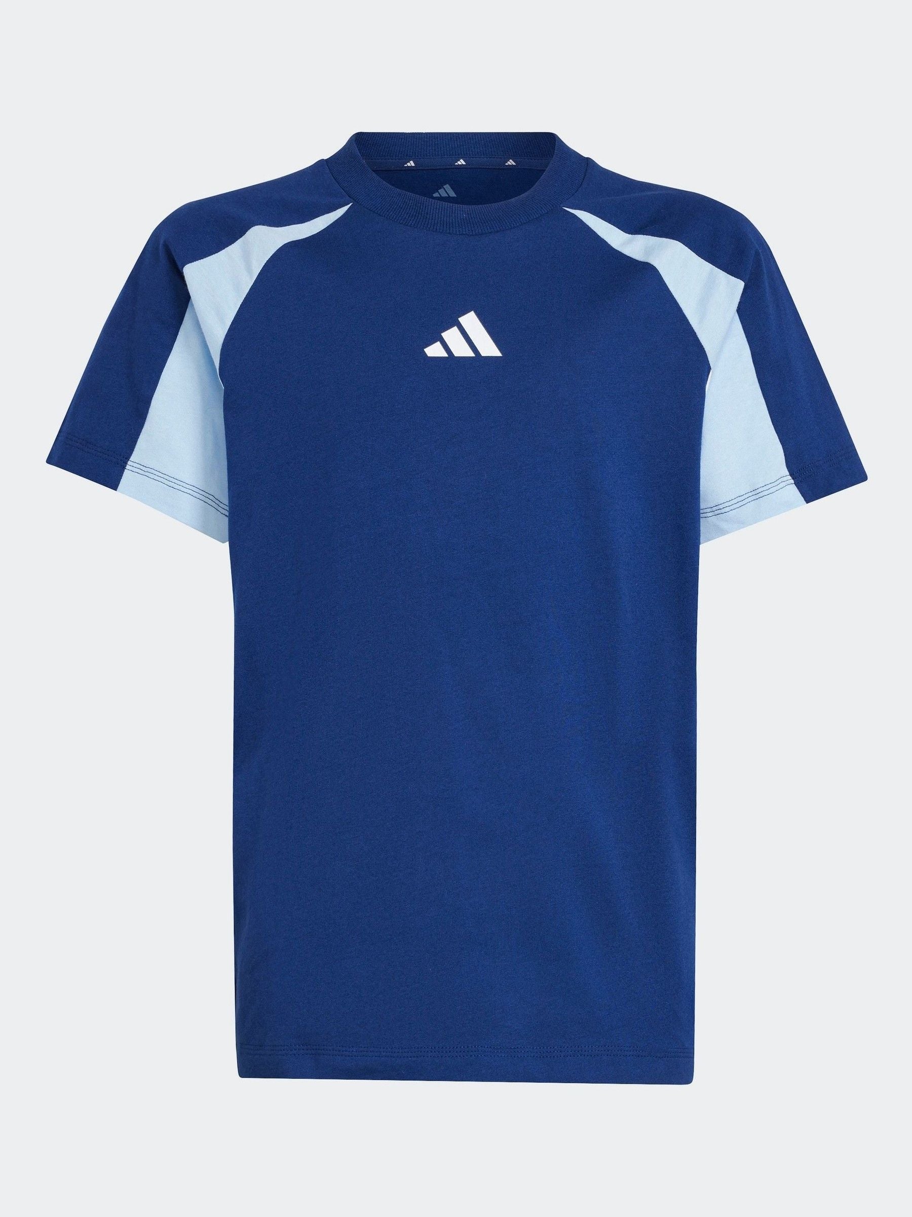 adidas Blue Essentials Colourblock 100% Cotton T-Shirt