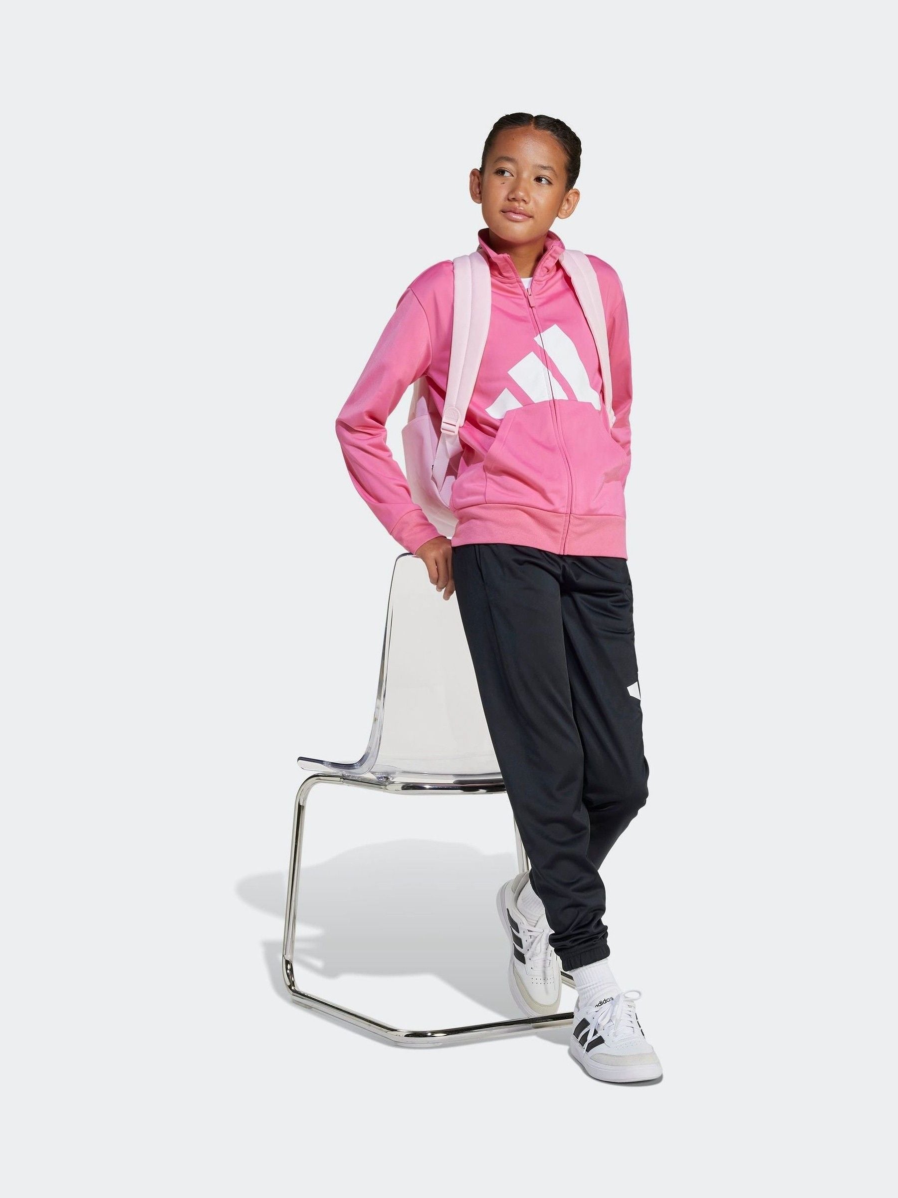 adidas Pink Large Essentials Logo Tracksuit