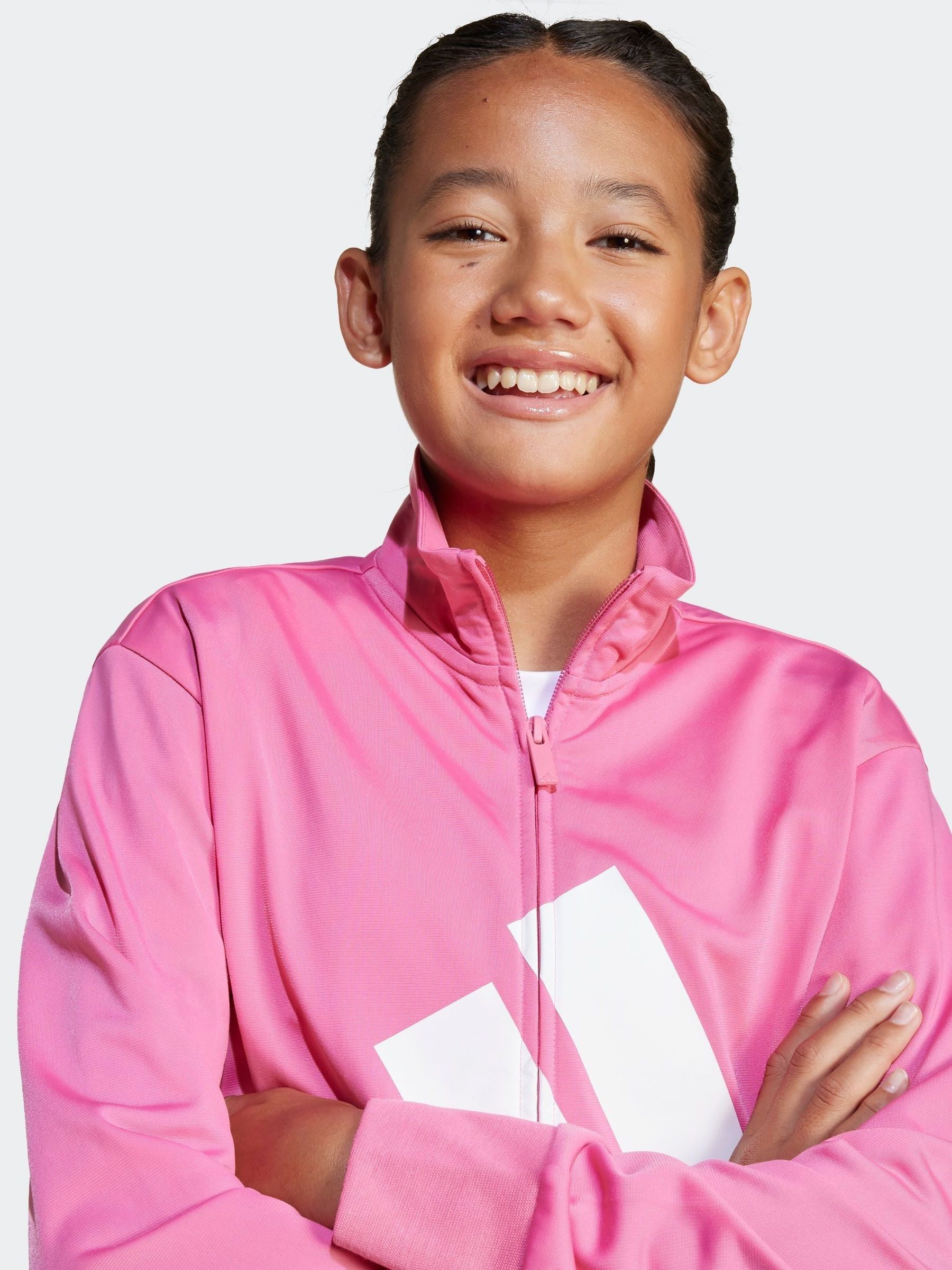 adidas Pink Large Essentials Logo Tracksuit