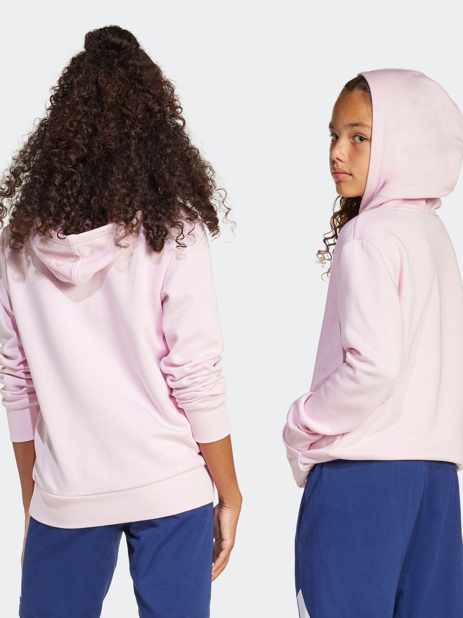 adidas Pink Small Logo Fleece Hoodie