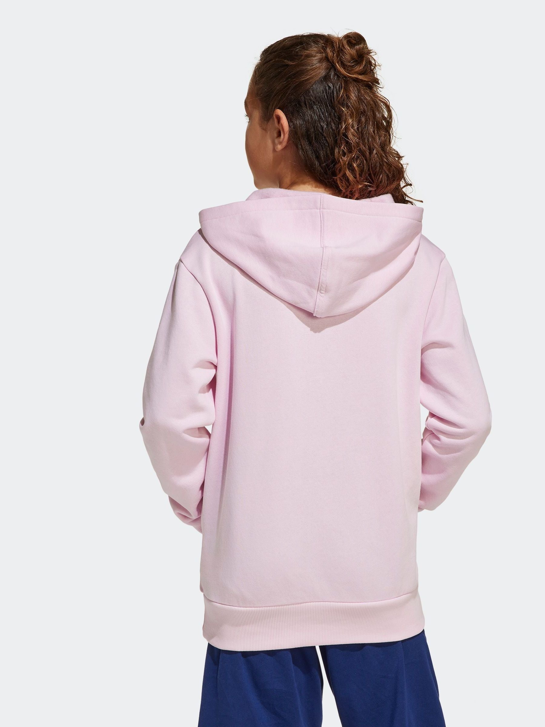 adidas Pink Small Logo Fleece Hoodie