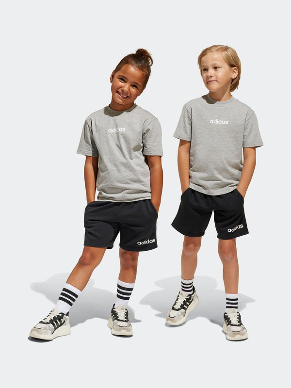 adidas Grey 100% Cotton T-Shirt And Shorts Set