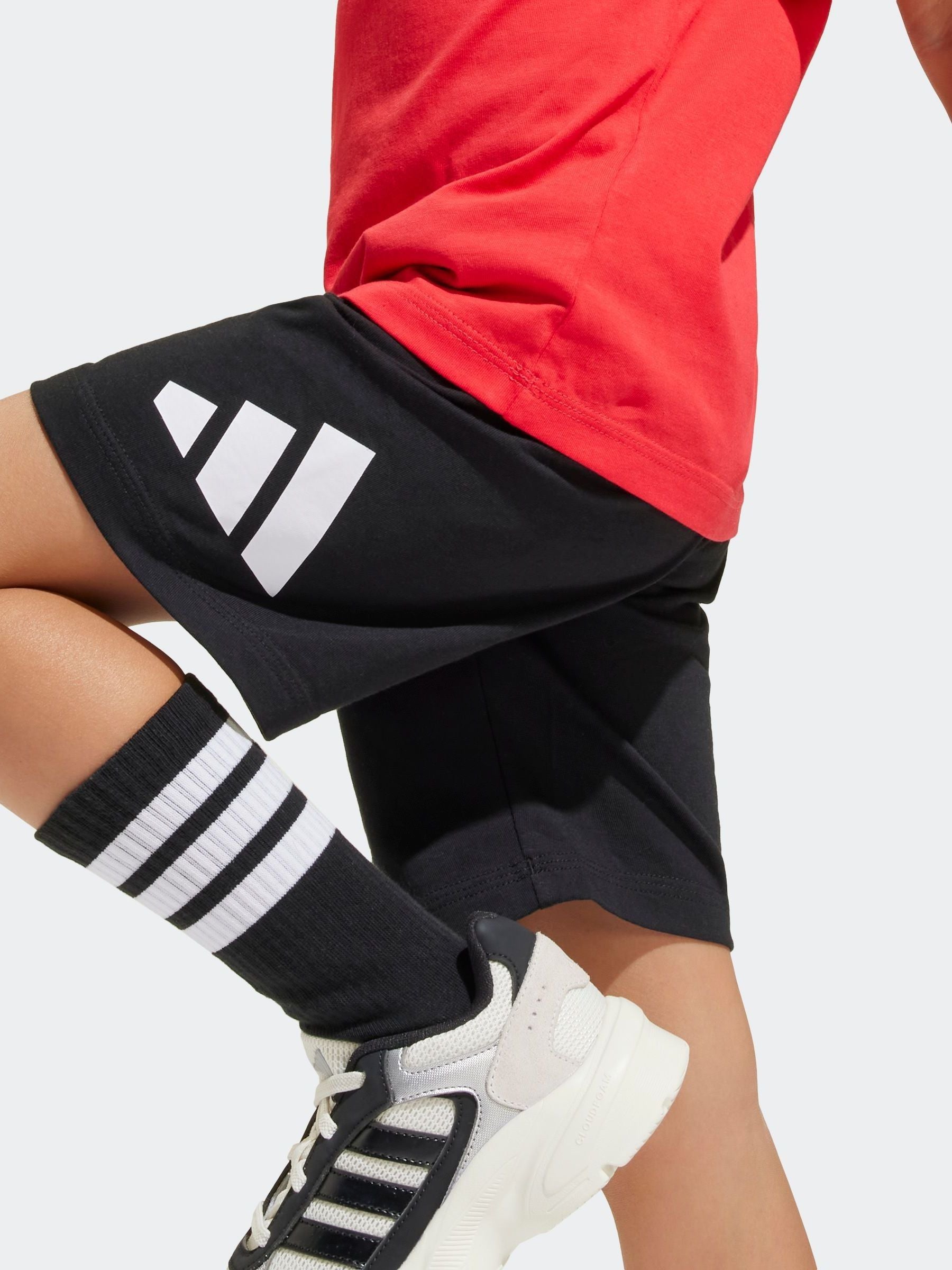 adidas Red 100% Cotton Top & Shorts Set