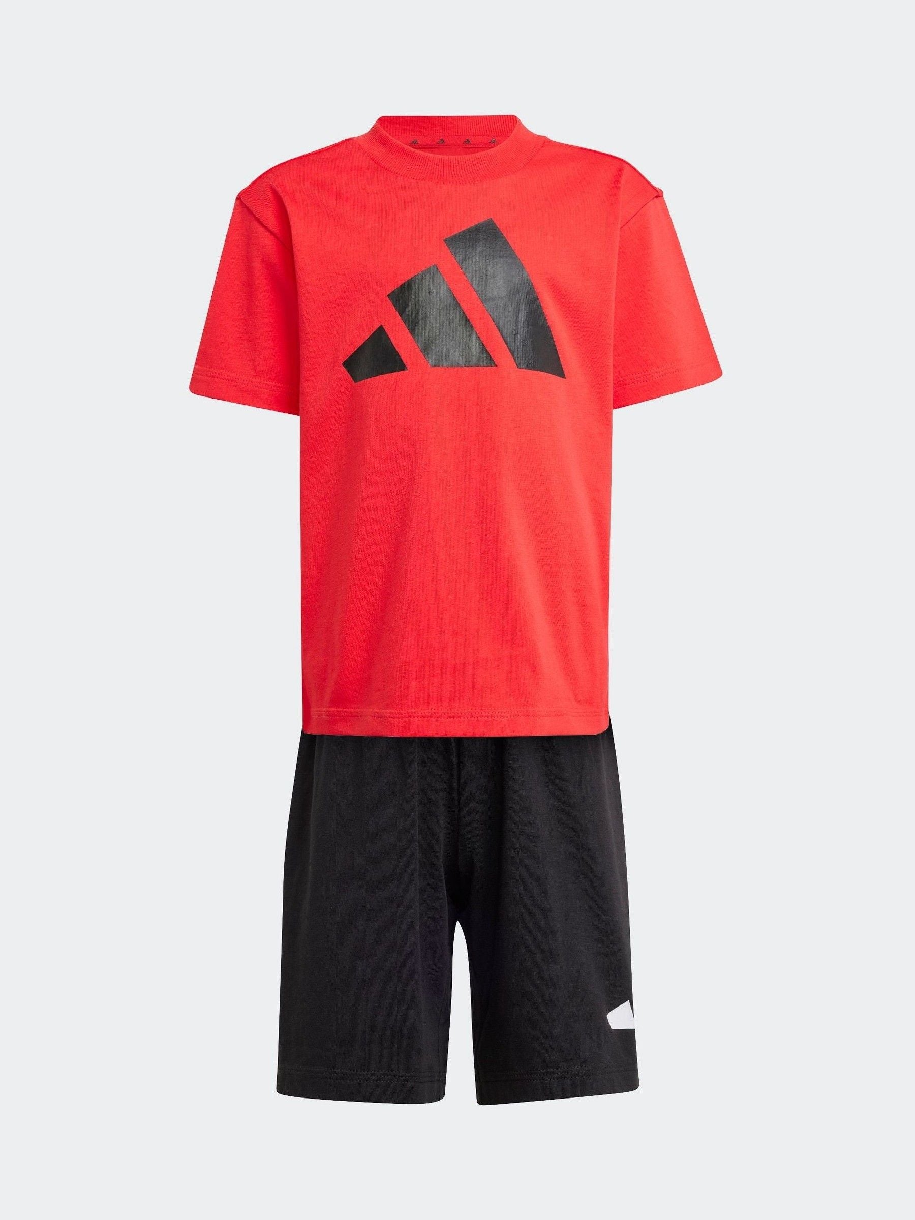 adidas Red 100% Cotton Top & Shorts Set