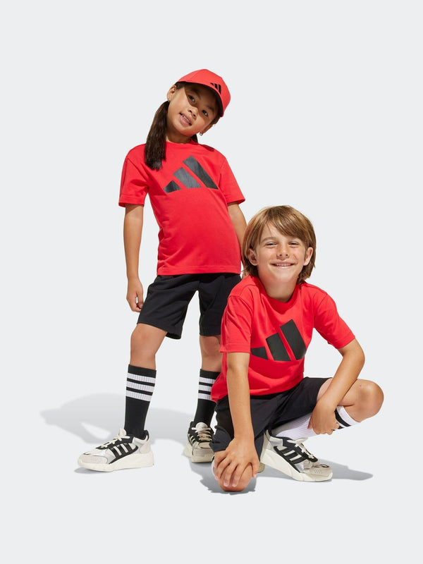 adidas Red 100% Cotton Top & Shorts Set