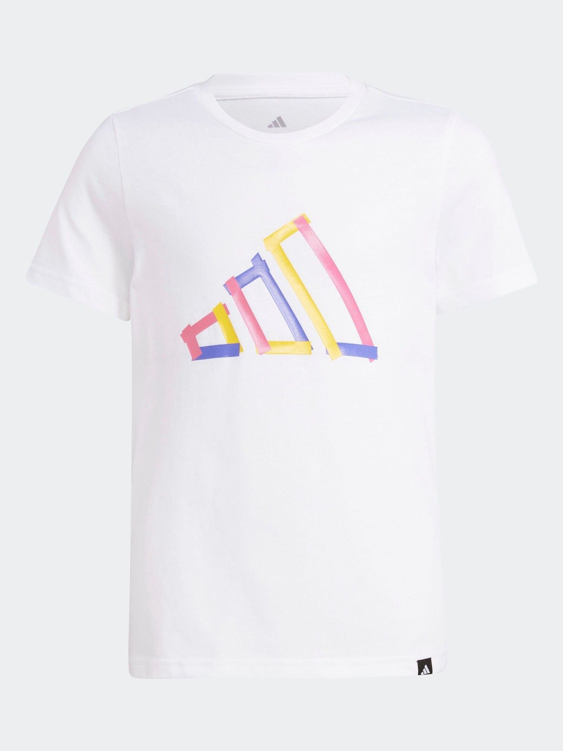 adidas White Tech Logo Graphic 100% Cotton T-Shirt