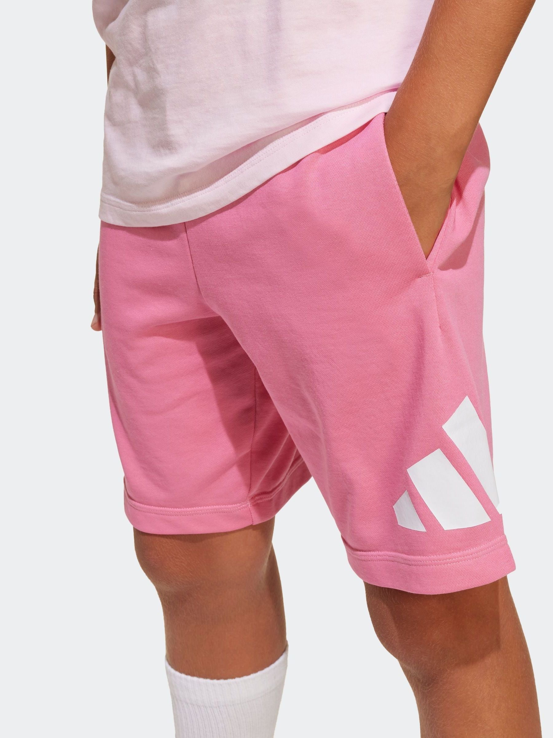 adidas Pink Essentials Large Logo Shorts and 100% Cotton T-Shirt Set