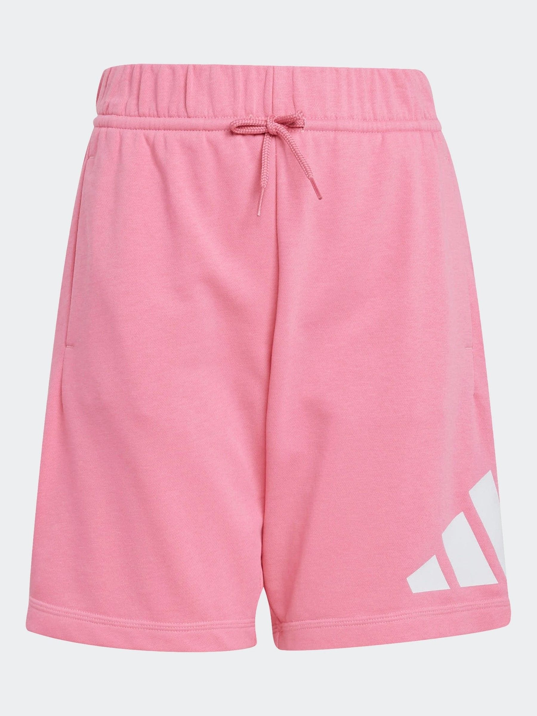 adidas Pink Essentials Large Logo Shorts and 100% Cotton T-Shirt Set