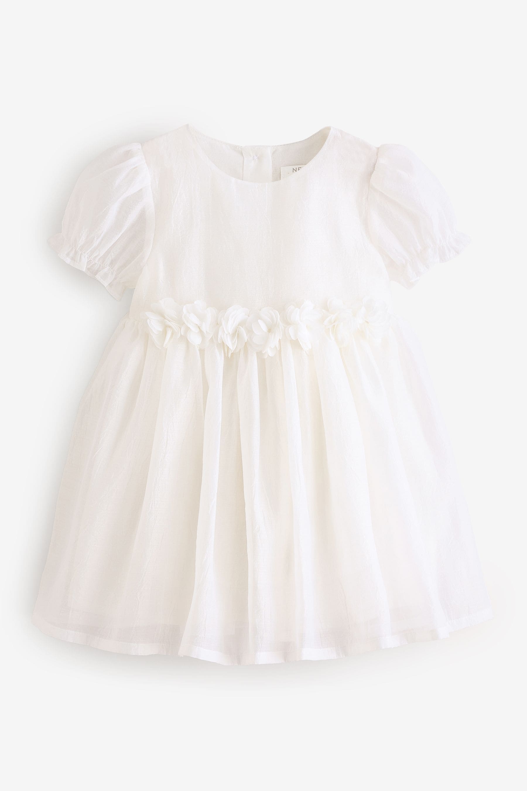 White Girl Corsage Flower Print Dress (3mths-8yrs)