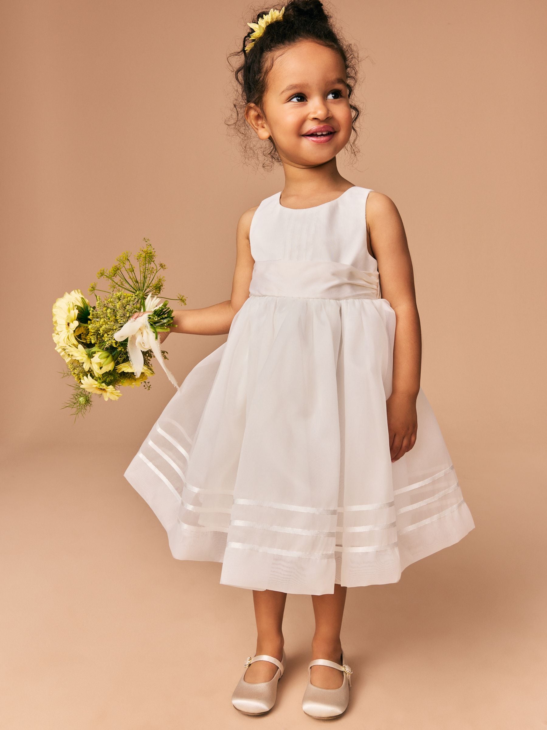 Cream Girl Organza Flower Dress (3mths-10yrs)