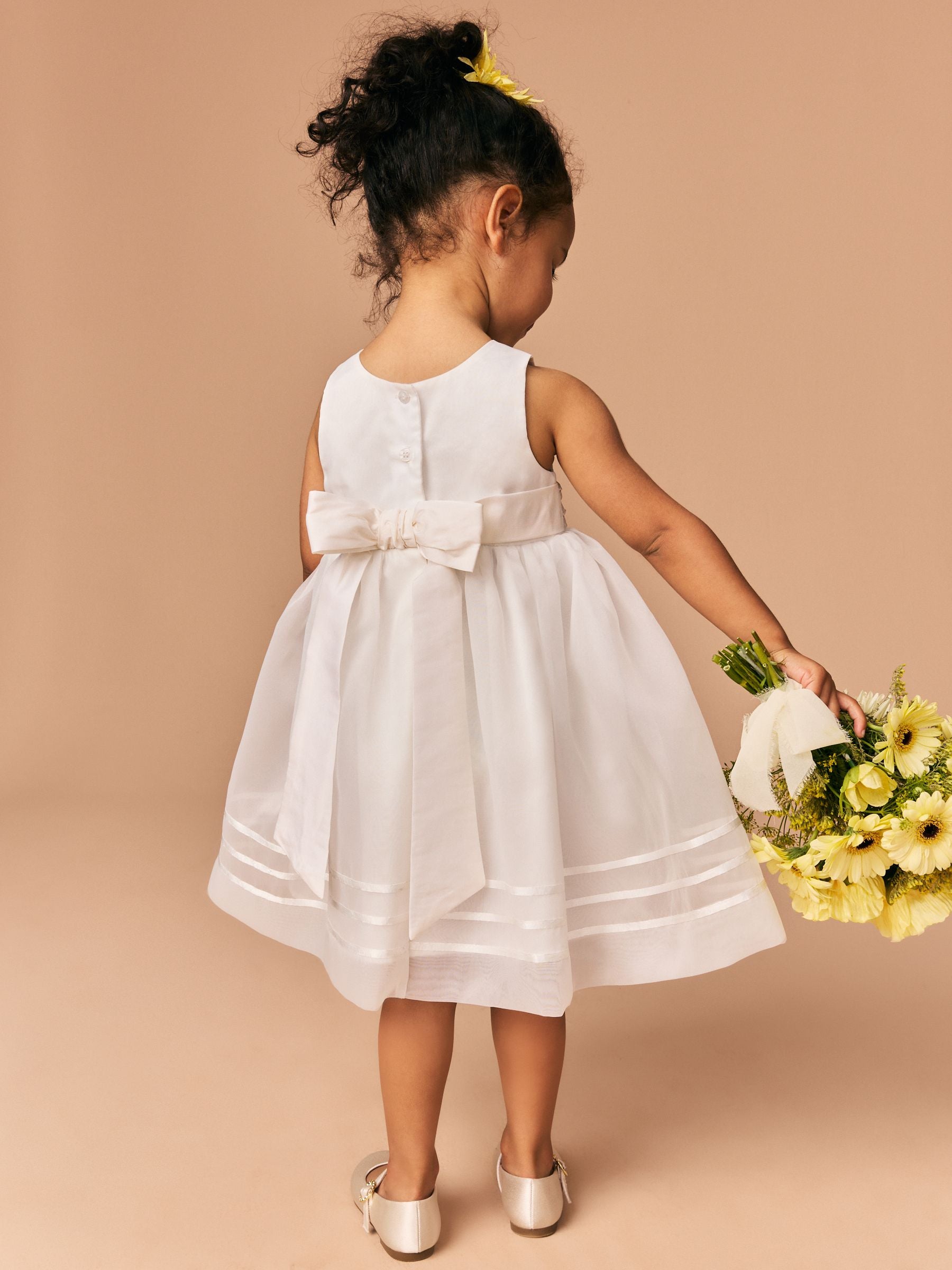 Cream Girl Organza Flower Dress (3mths-10yrs)