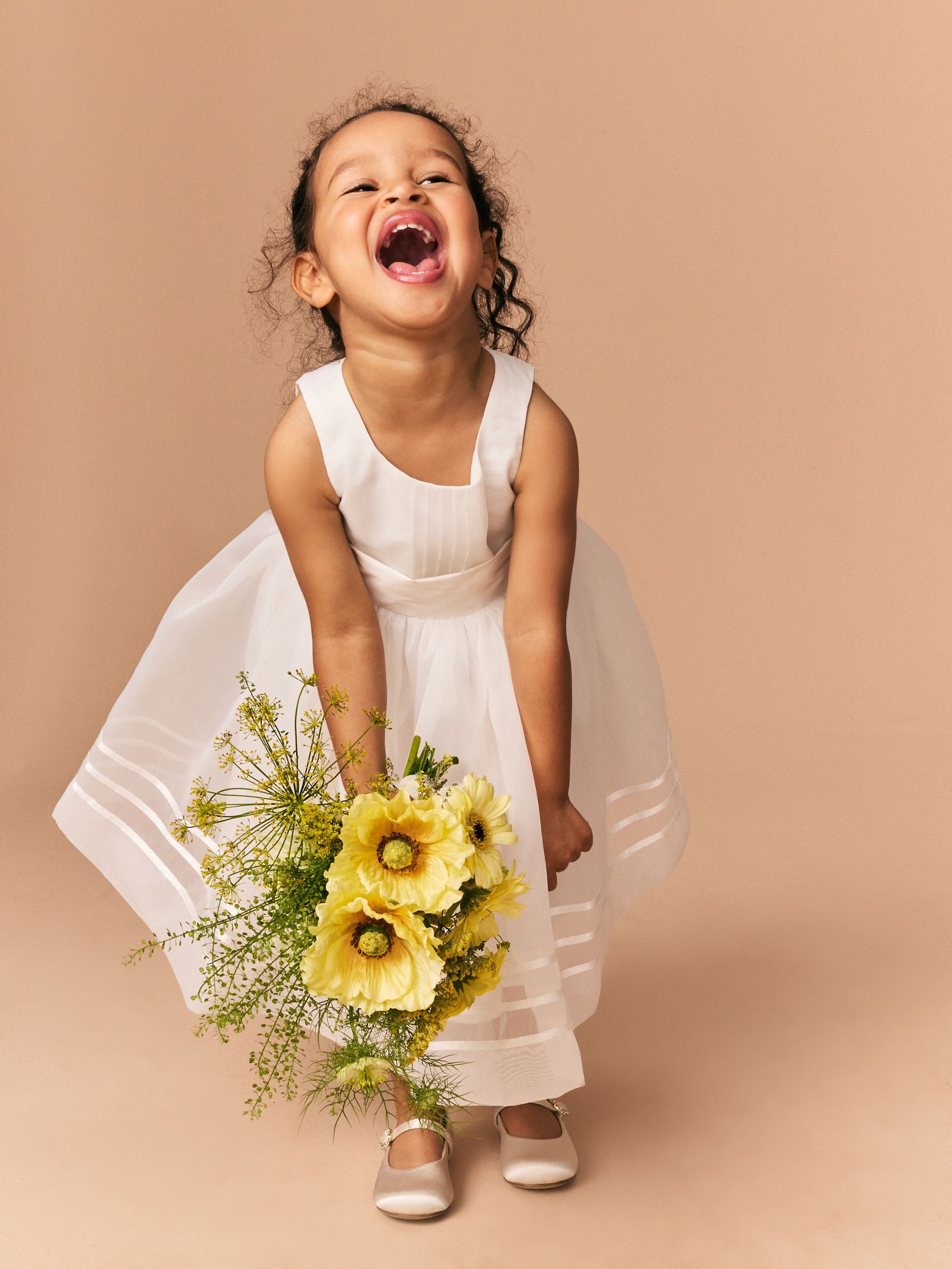 Cream Flower Girl Organza Dress (3mths-10yrs)