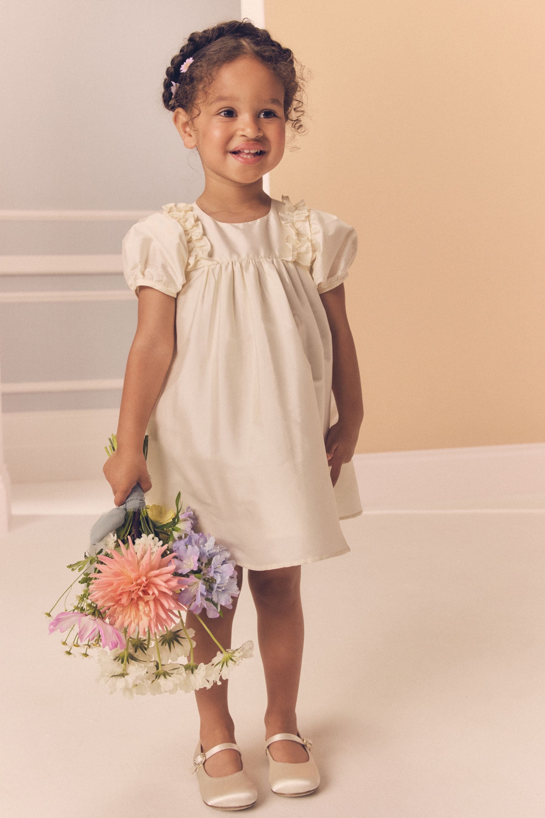 Ivory Taffeta Ruffle Party Dress (3mths-8yrs)