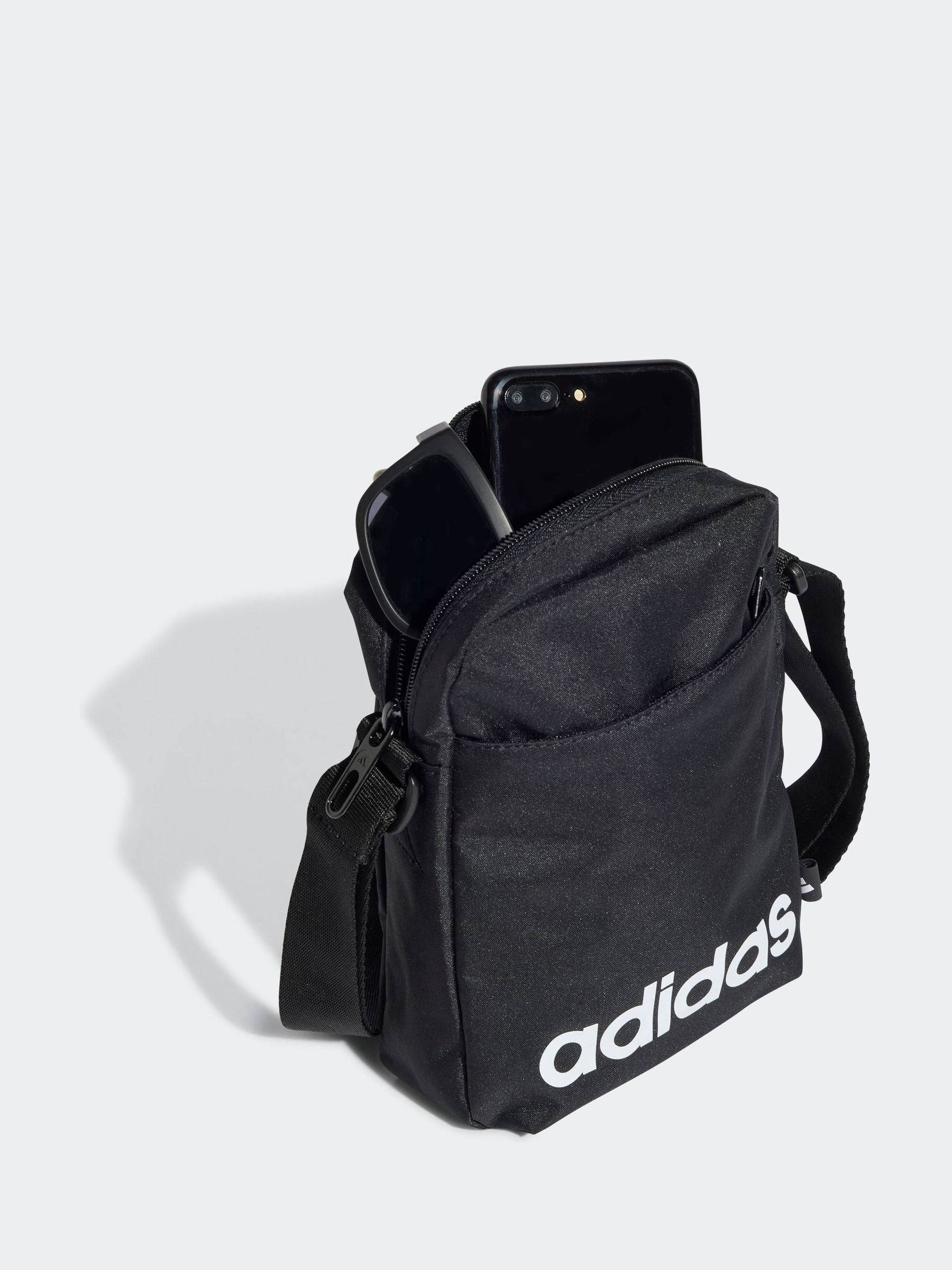 adidas Black Linear Organiser Crossbody Bag