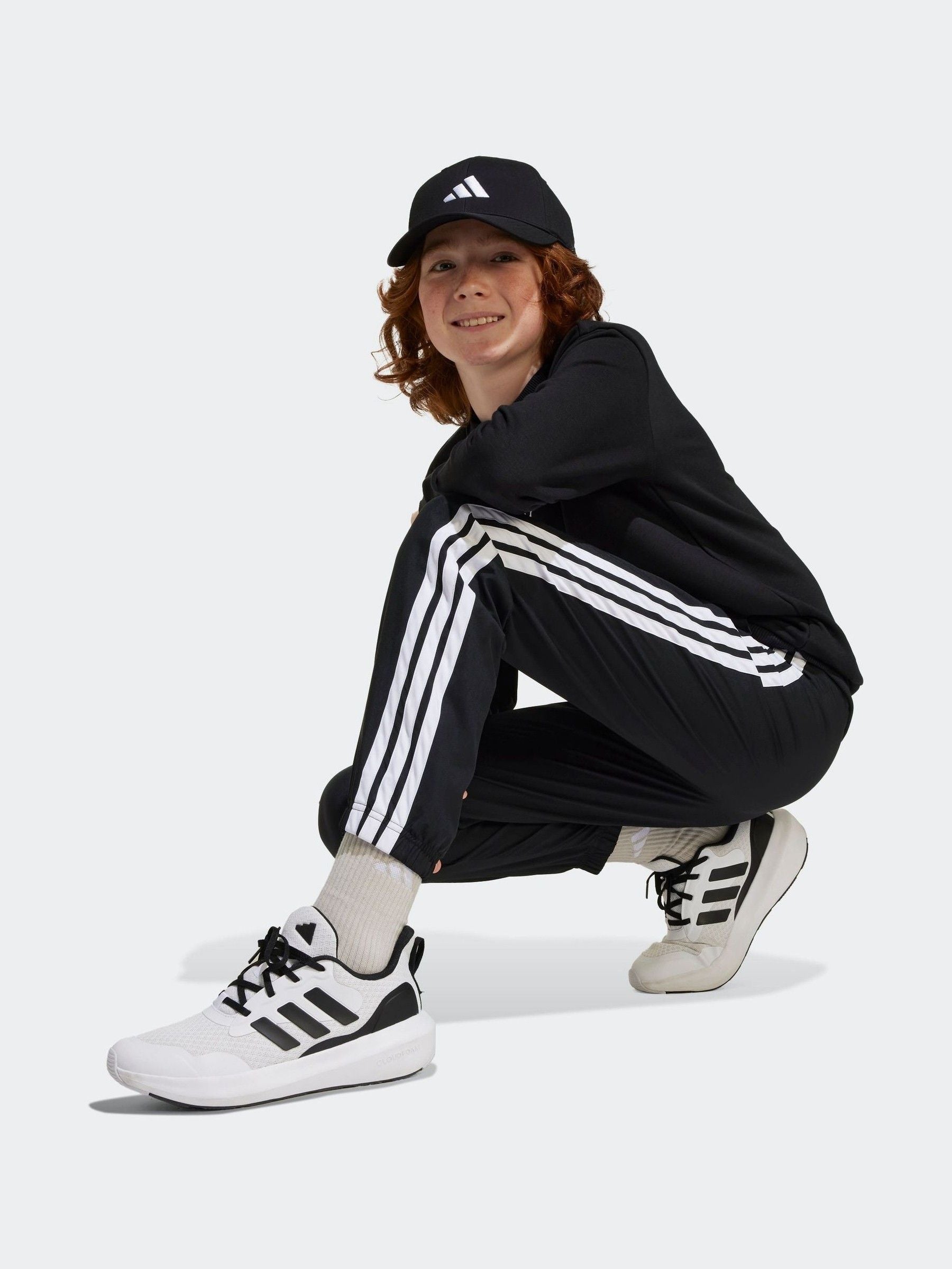 adidas Black 3 Stripe Joggers