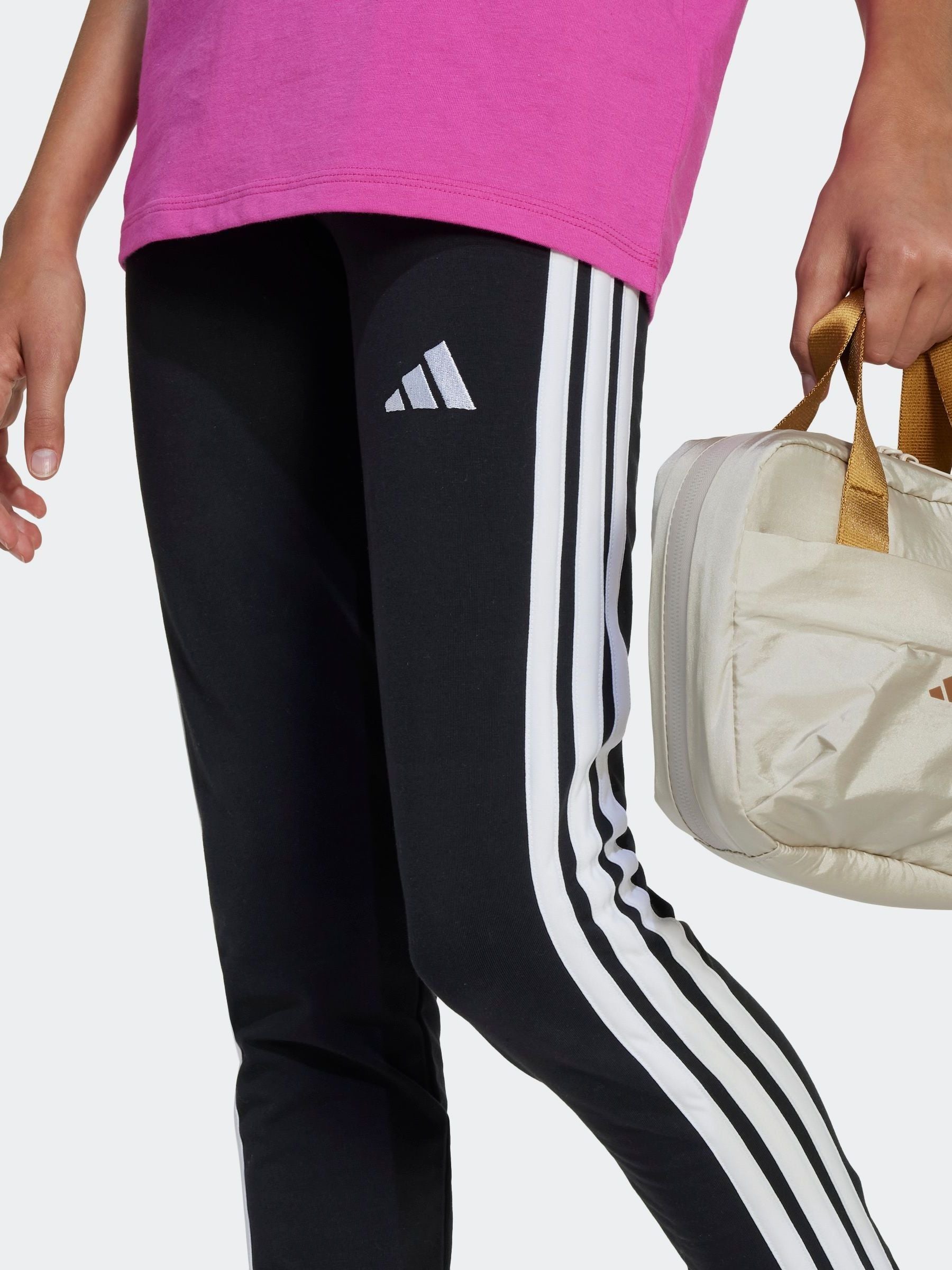 adidas Black 3 Stripe Essentials Leggings