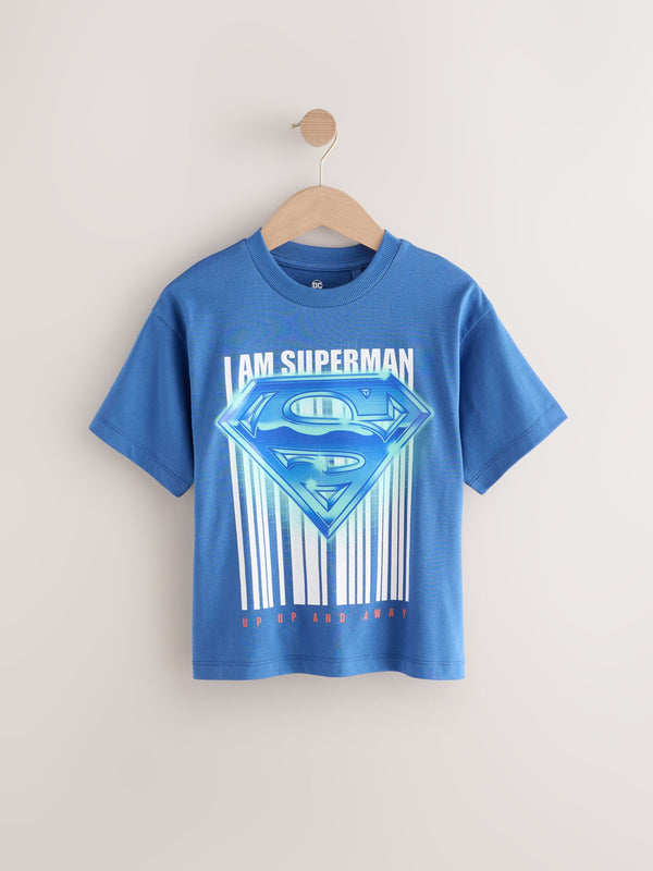 Blue Superman Short Sleeved 100% Cotton T-shirt (3-16yrs)