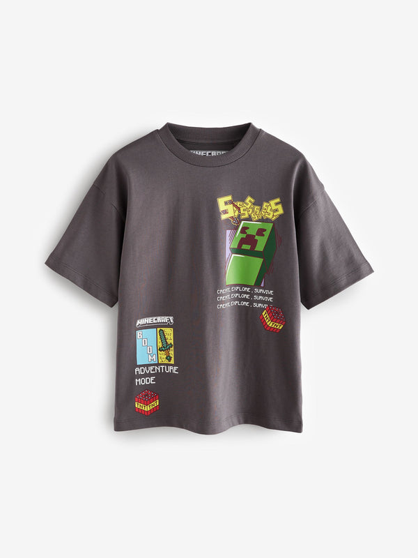 Brown Minecraft 100% Cotton T-Shirt (3-16yrs)