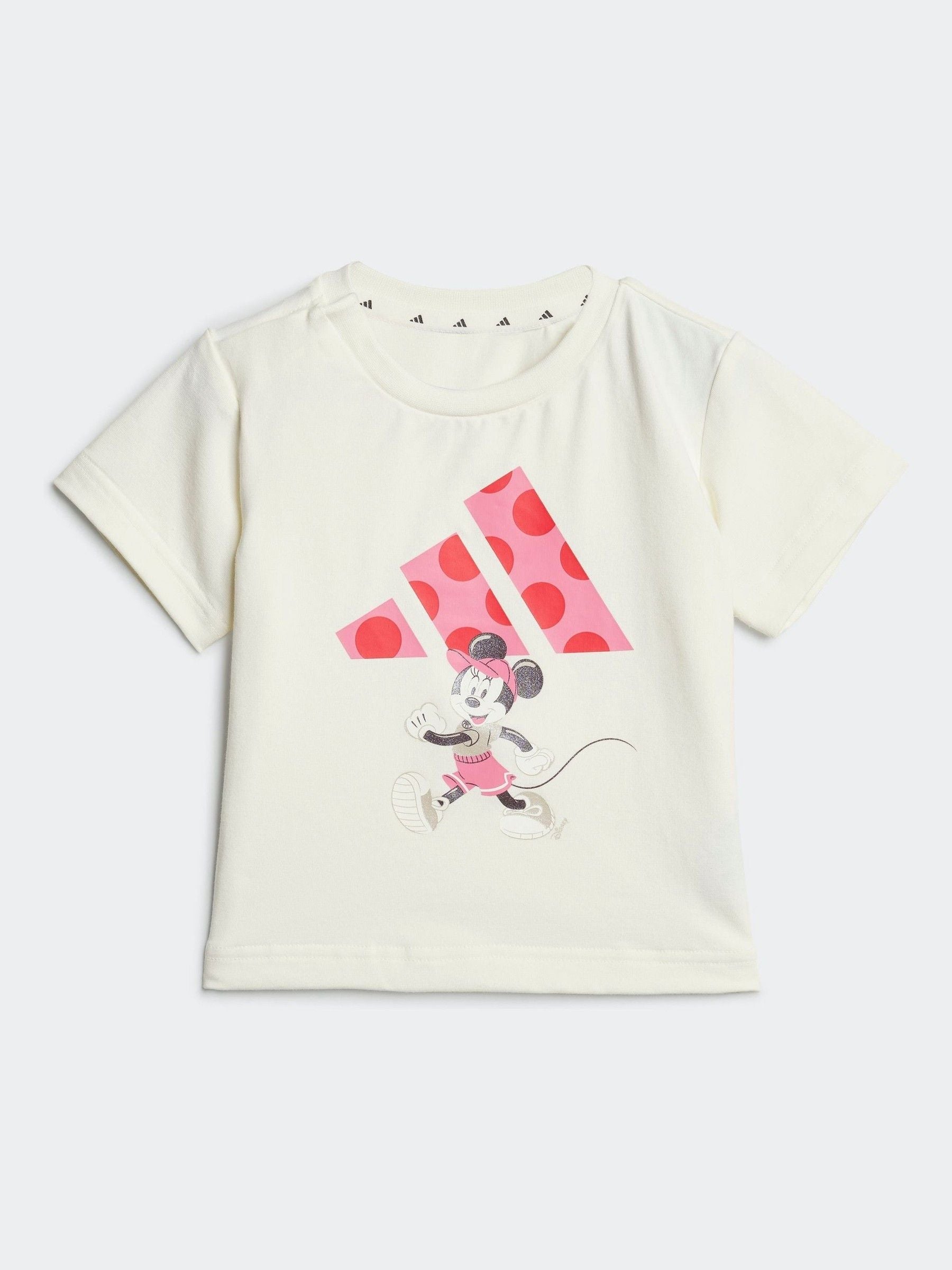 adidas White Disney Minnie Mouse T-Shirt and Shorts Set