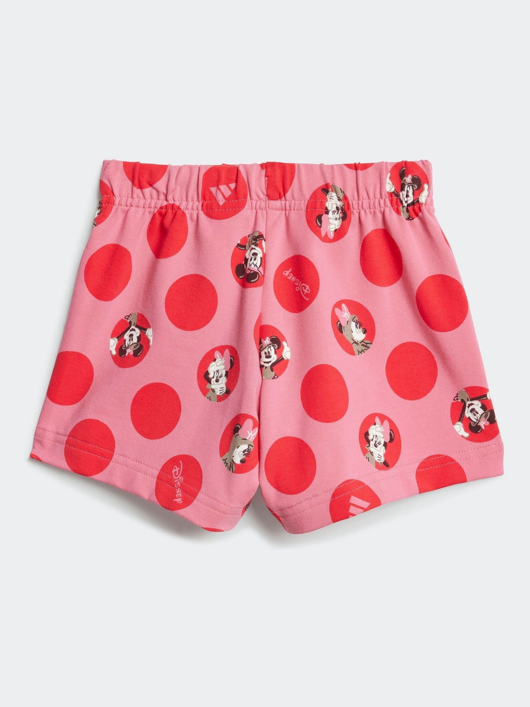 adidas White Disney Minnie Mouse T-Shirt and Shorts Set