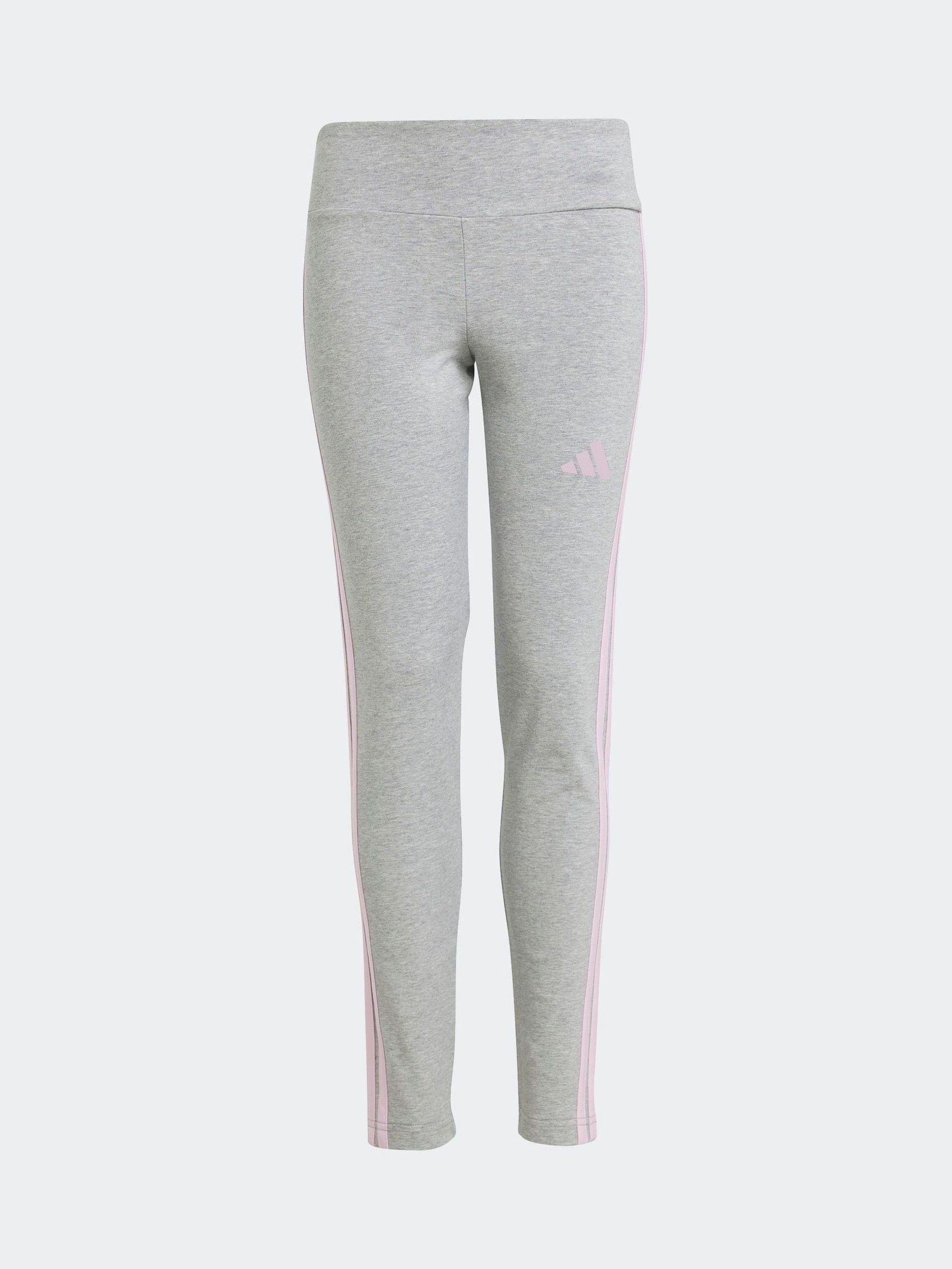 adidas Grey 3 Stripe Essentials Leggings