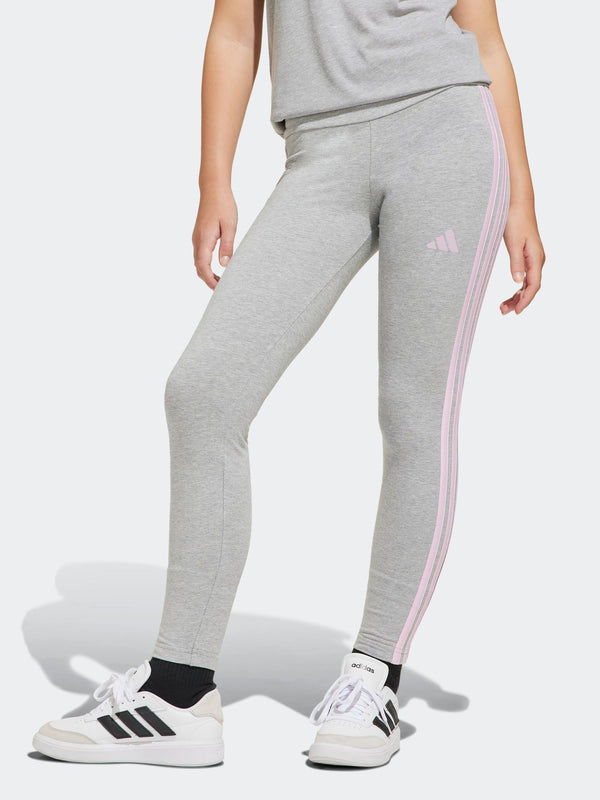 adidas Grey 3 Stripe Essentials Leggings