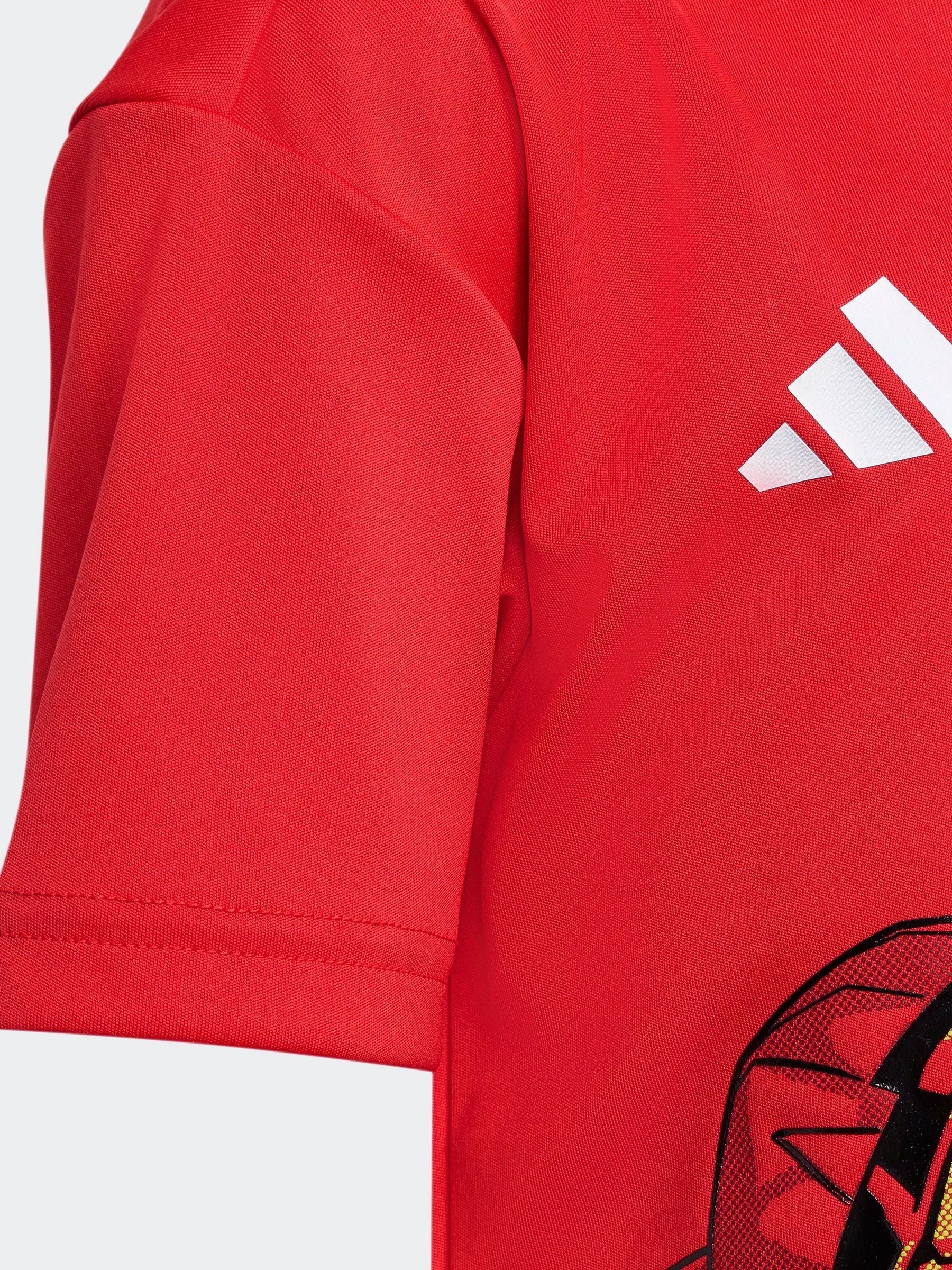 adidas Red Marvel Iron Man T-Shirt and Shorts Set