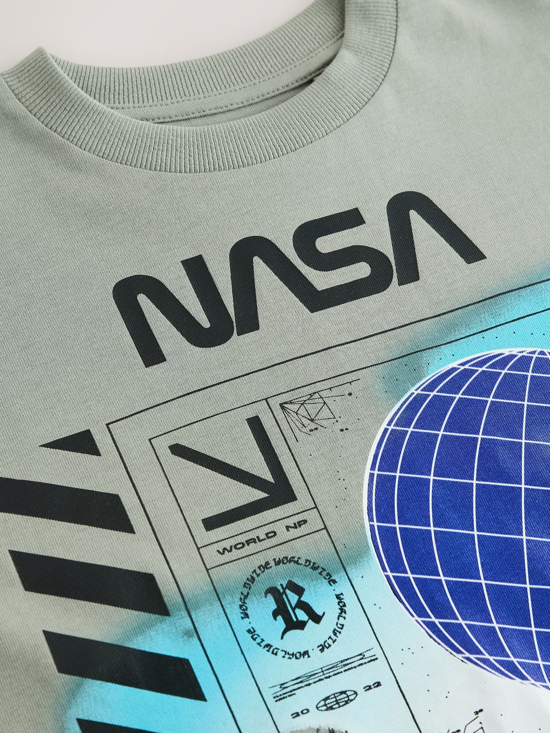 Grey 100% Cotton NASA License Short Sleeve T-Shirt (3-16yrs)