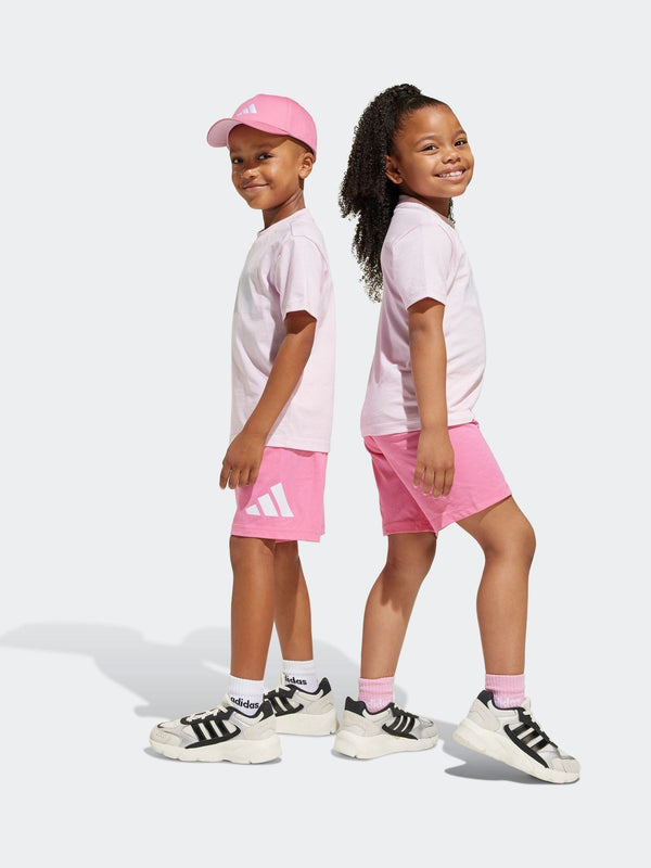 adidas Pink Essentials 100% Cotton Shorts and T-Shirt Set