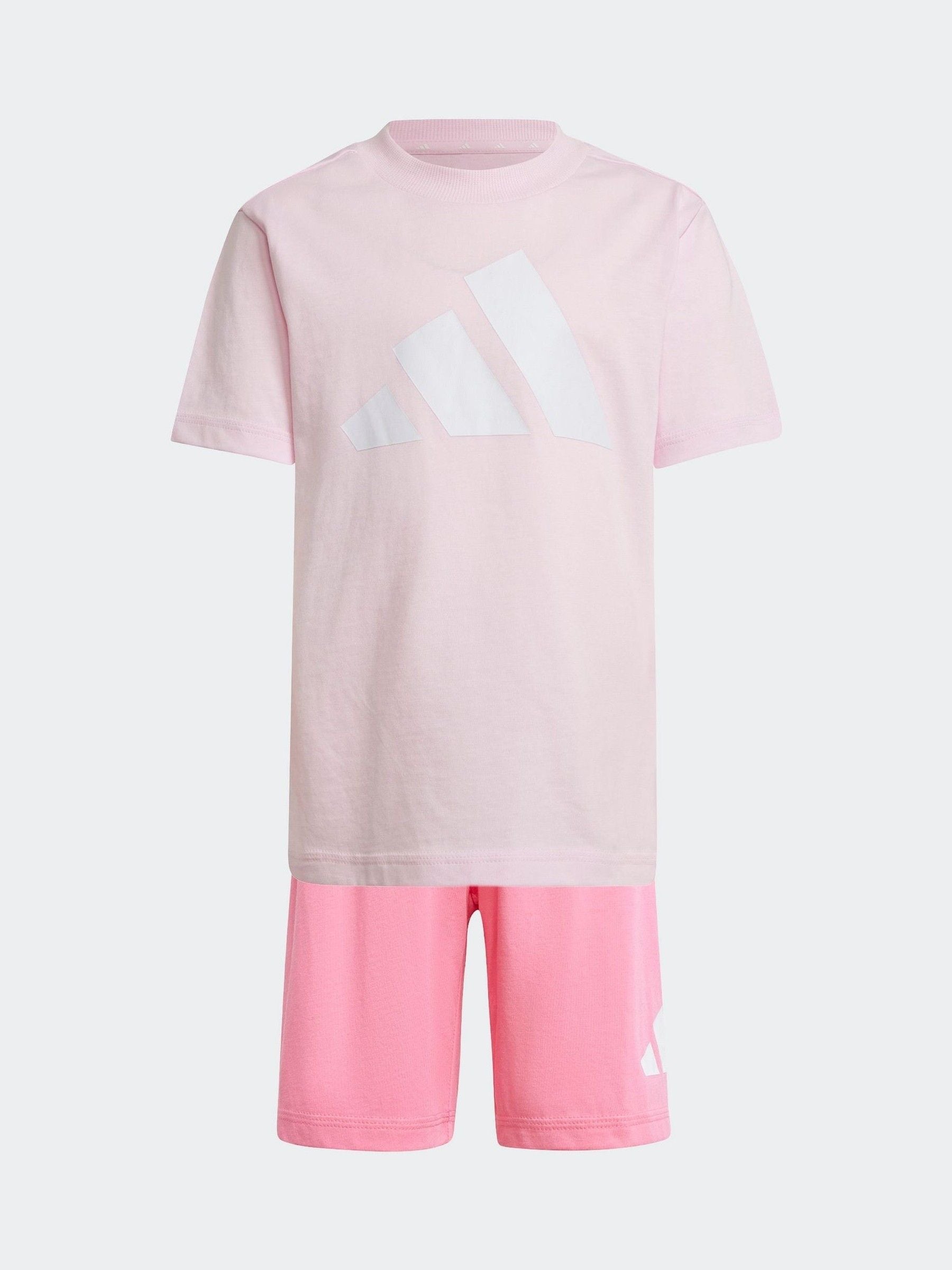 adidas Pink Essentials 100% Cotton Shorts and T-Shirt Set