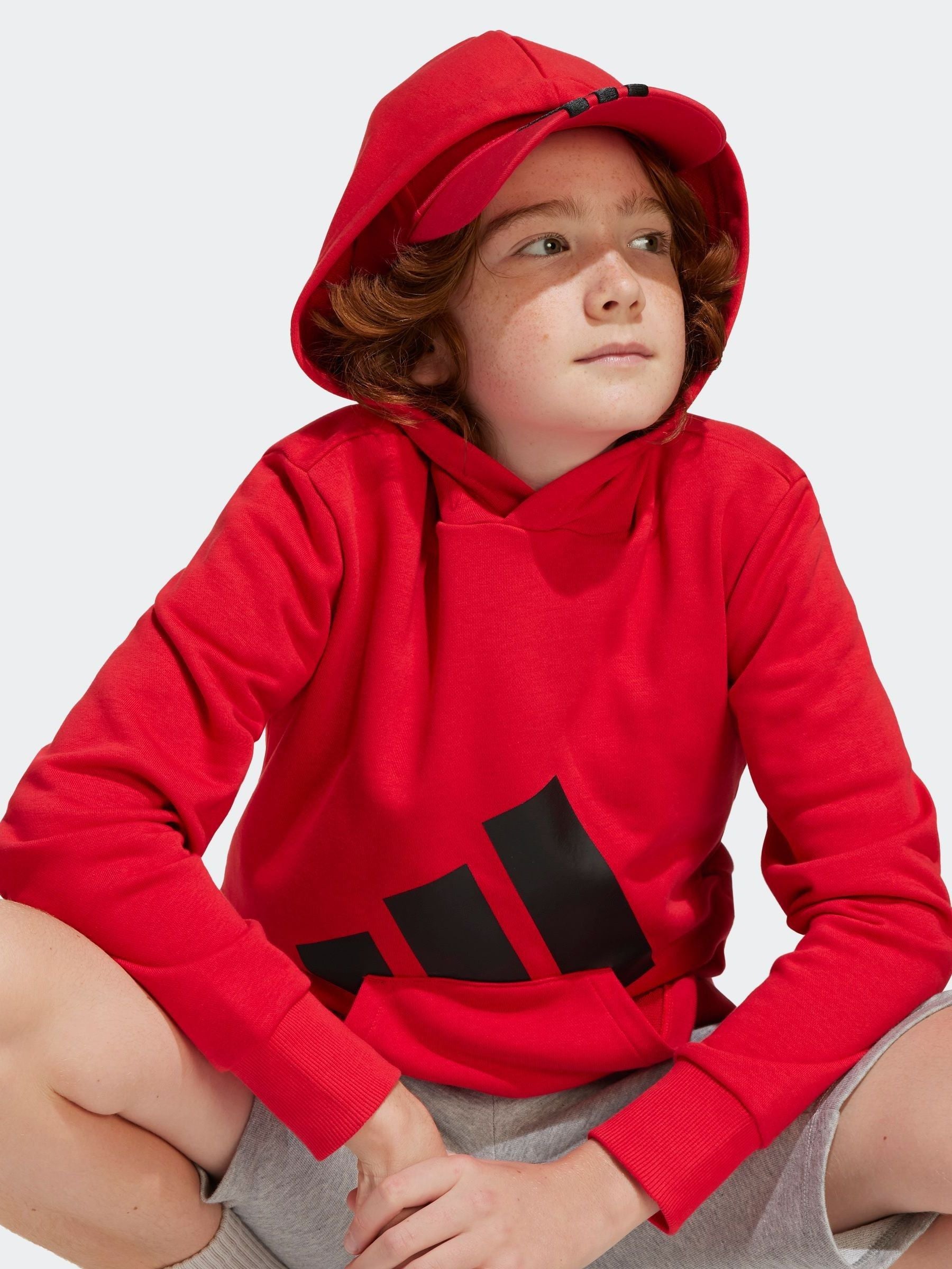 adidas Red Large Logo Hoodie