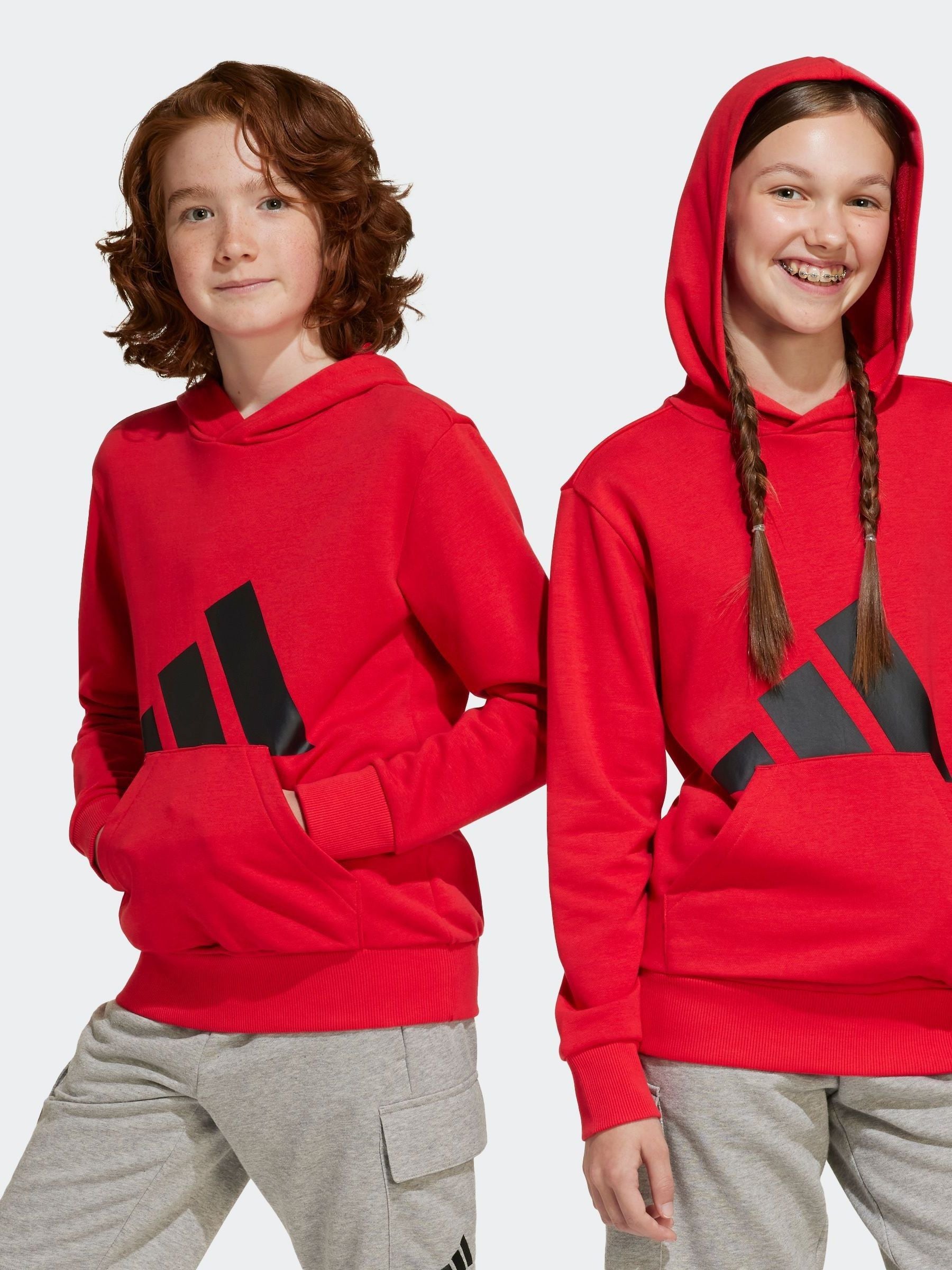 adidas Red Large Logo Hoodie