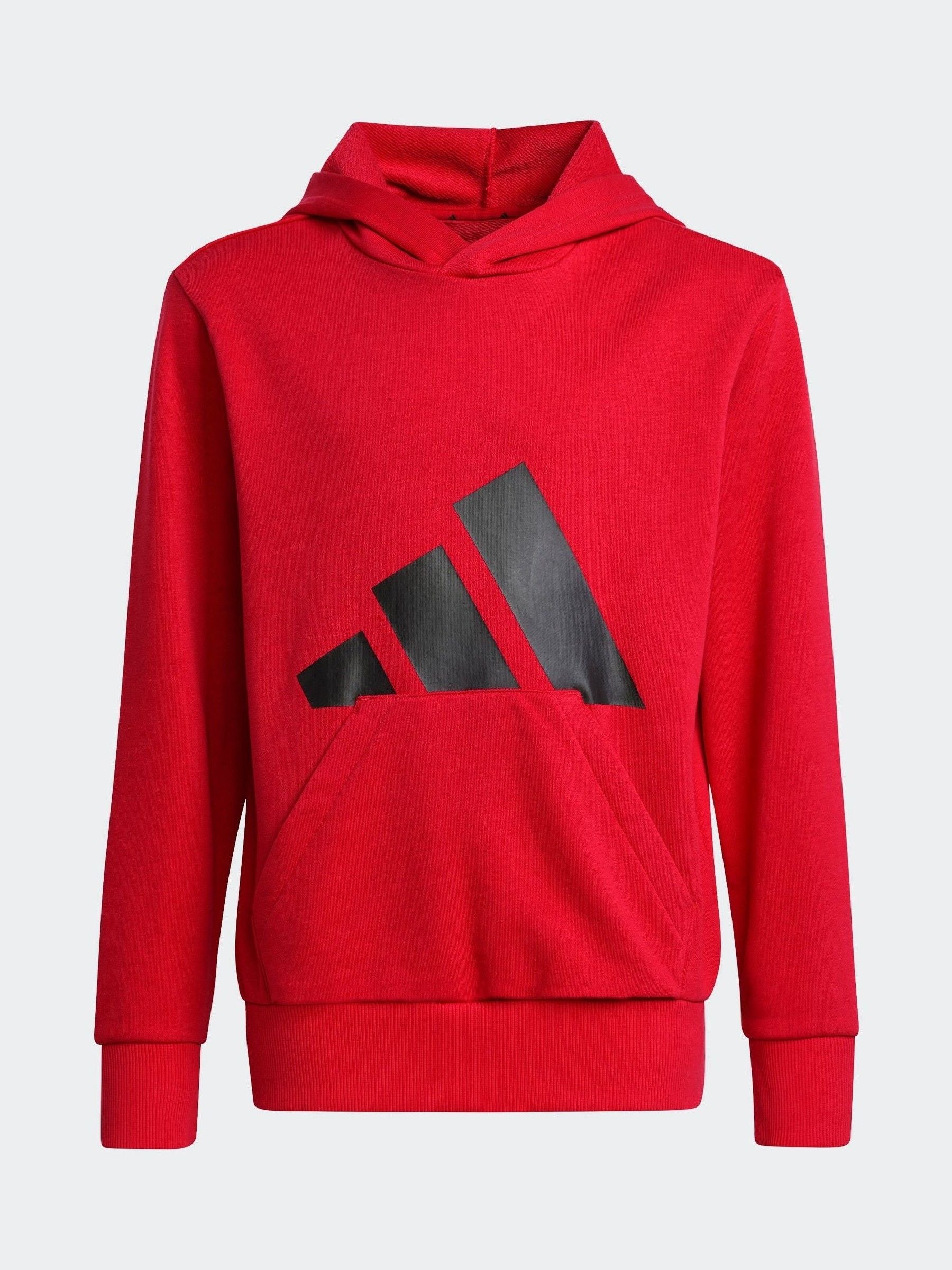 adidas Red Large Logo Hoodie