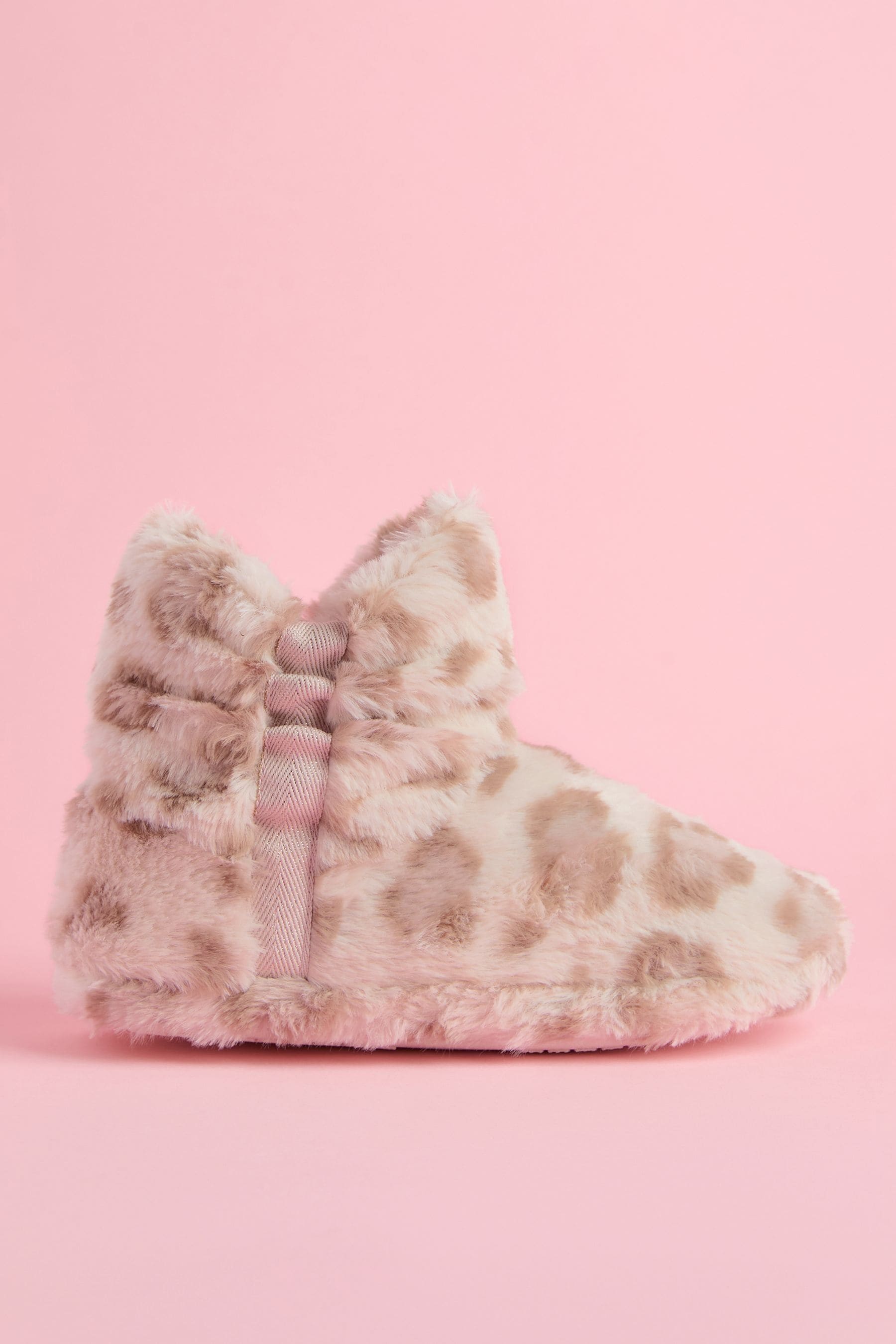 Lipsy Animal Cosy Faux Fur Ruched Bootie Nightwear Slippers