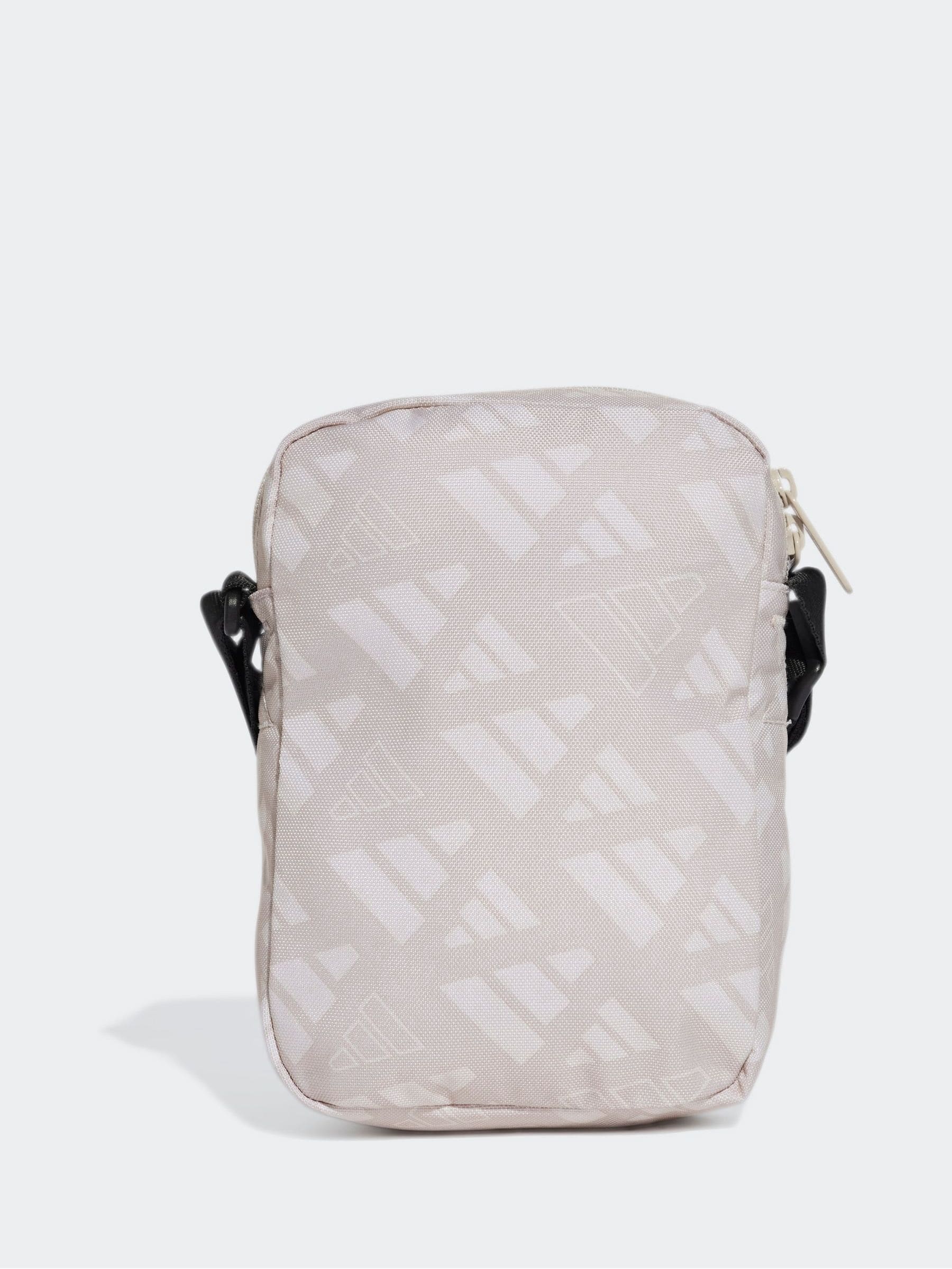 adidas Grey Linear Printed Mono Organiser Crossbody Bag