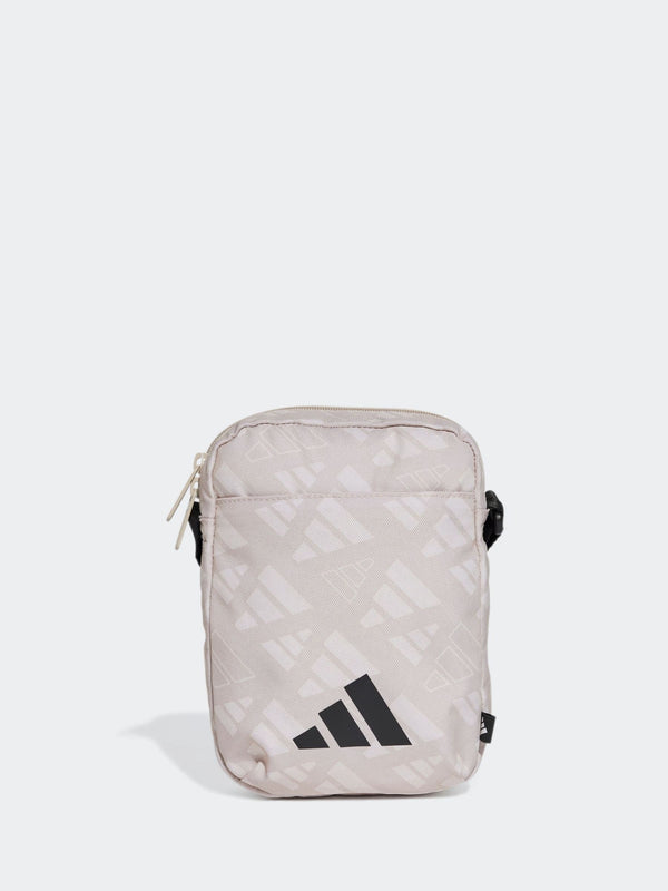 adidas Grey Linear Printed Mono Organiser Crossbody Bag