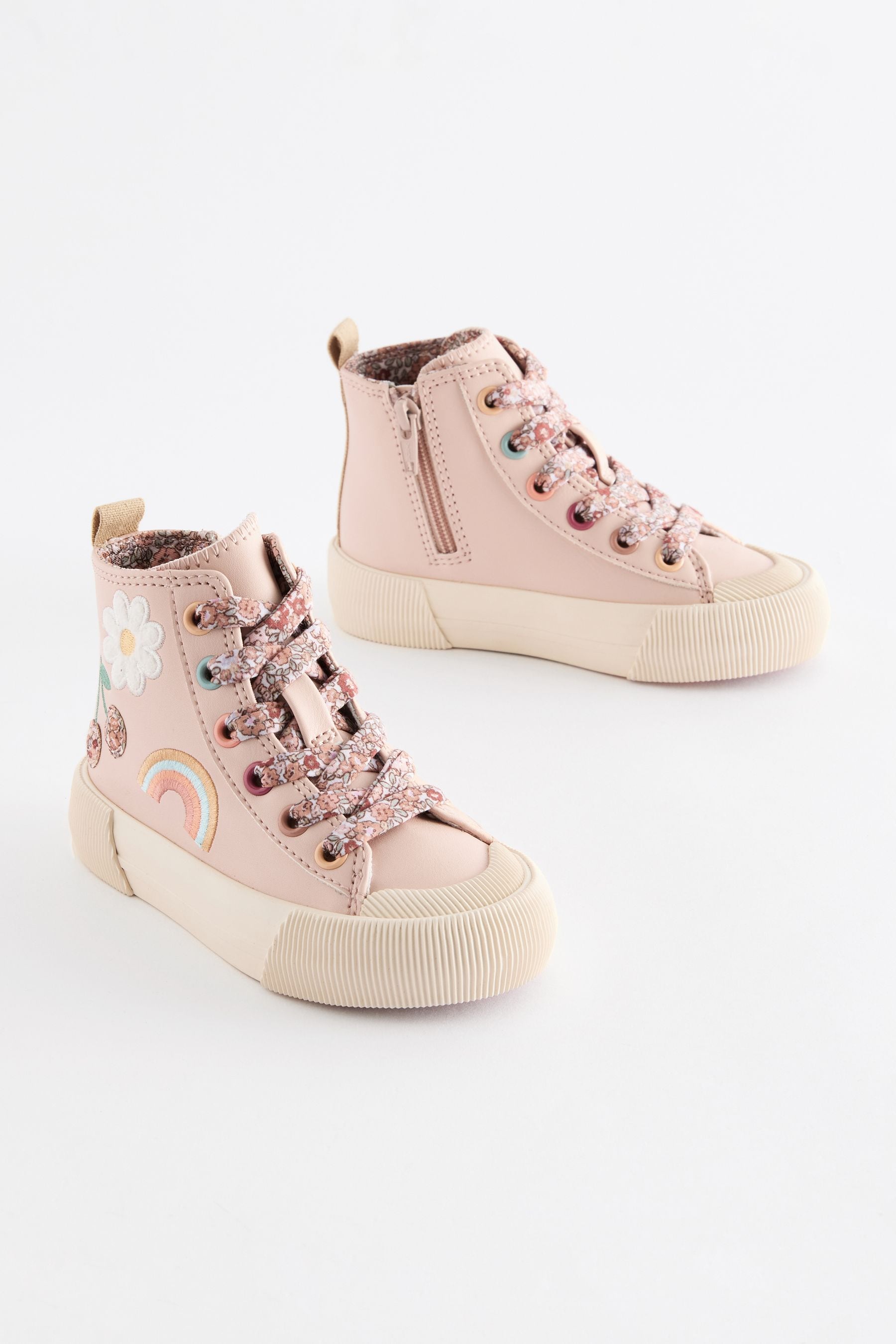 Neutral Character Applique Chunky High Top Trainers