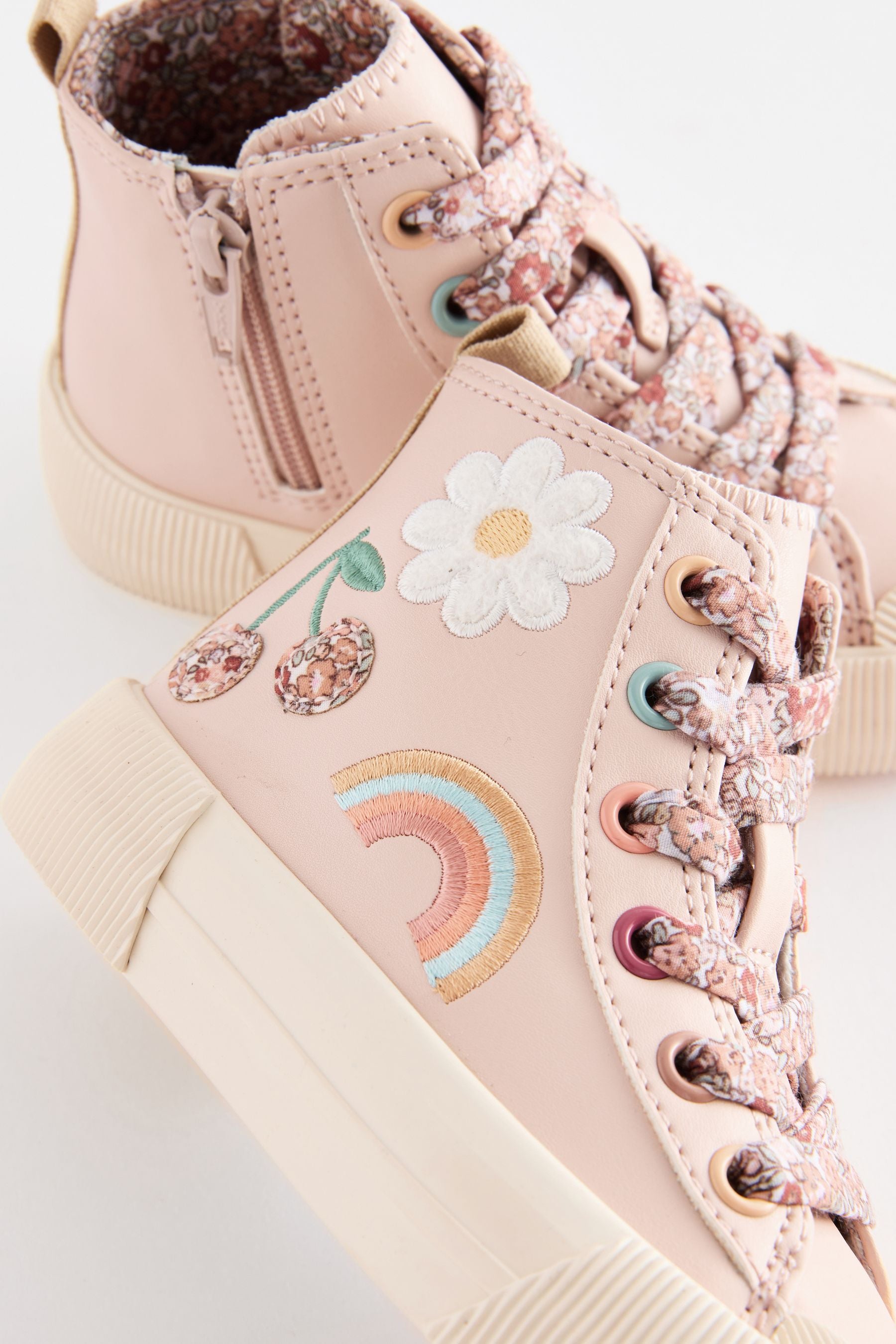 Neutral Character Applique Chunky High Top Trainers