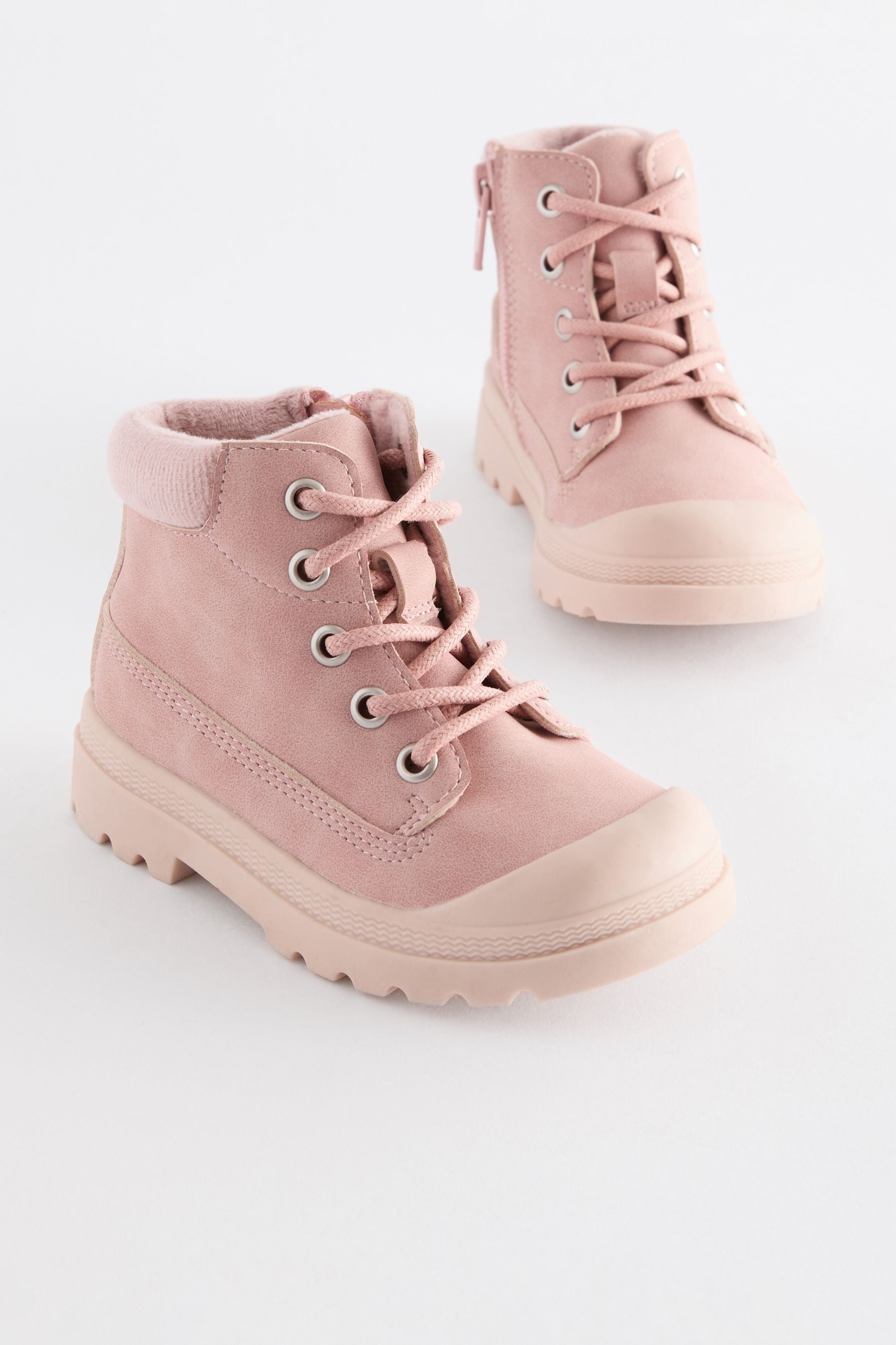 Pink Print Chunky Boots