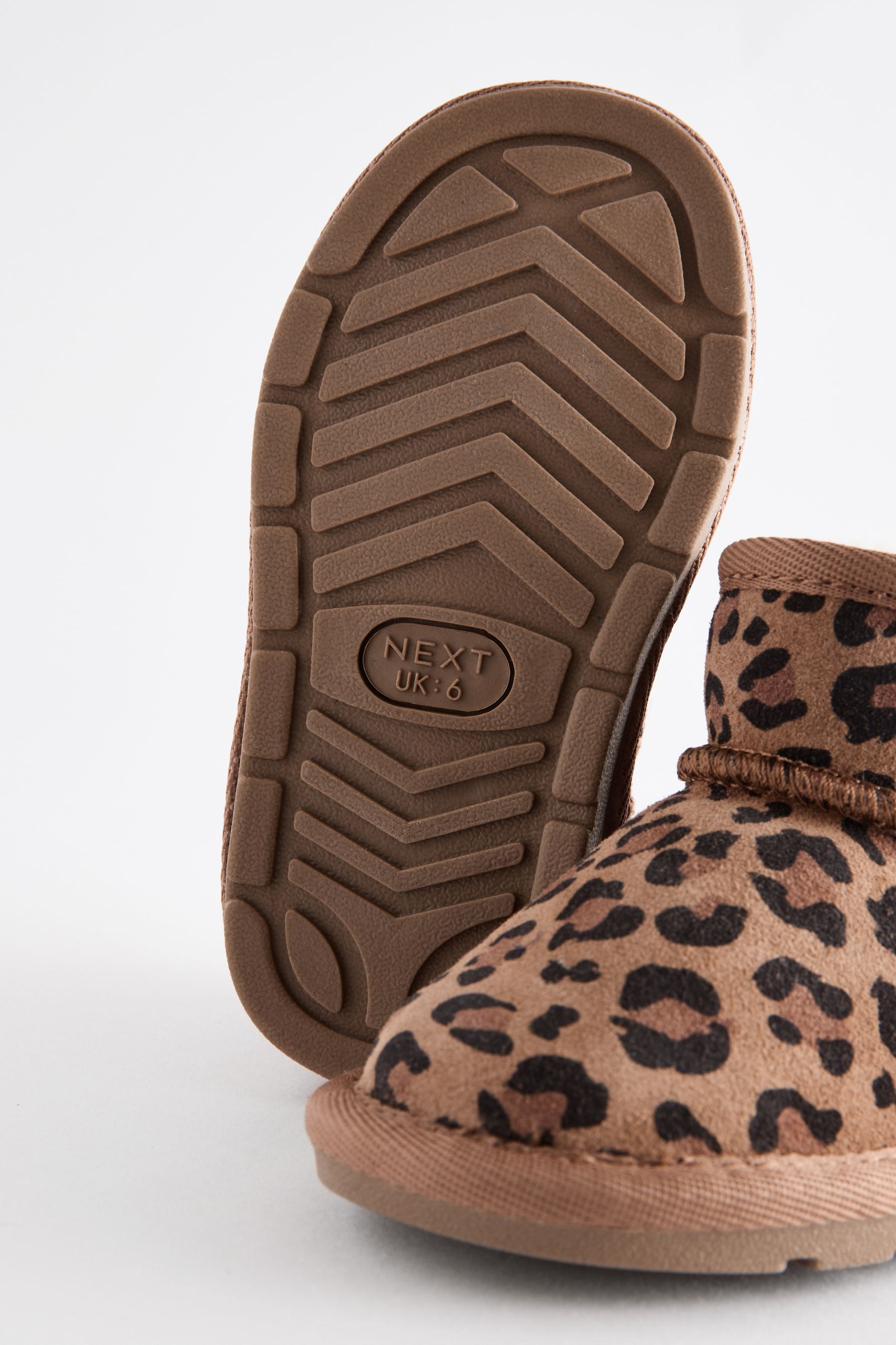 Animal Print Mini Faux Fur Lined Water Repellent Pull-On Suede Boots