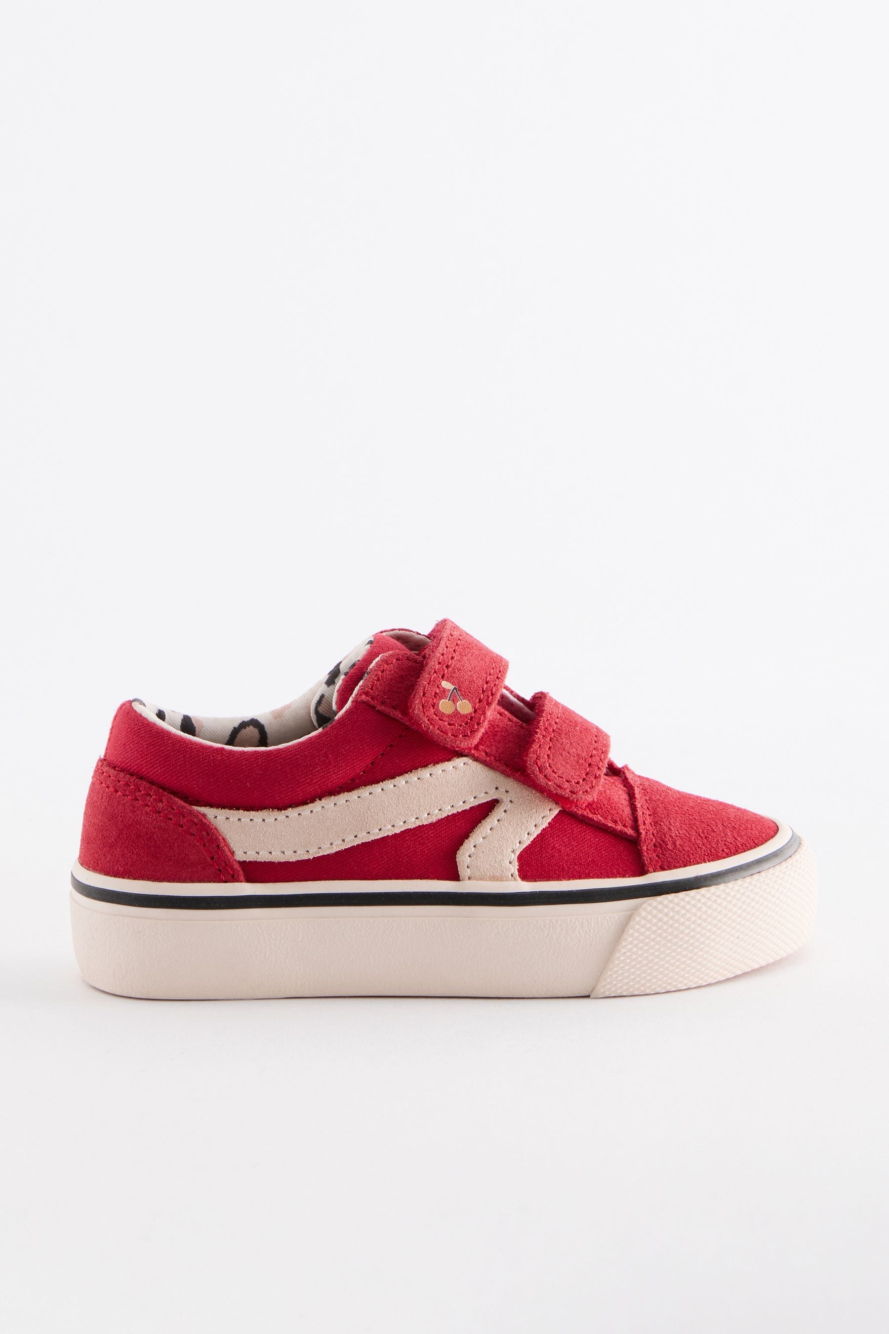 Red Standard Fit (F) Touch Fasten Strap Printed Trainers