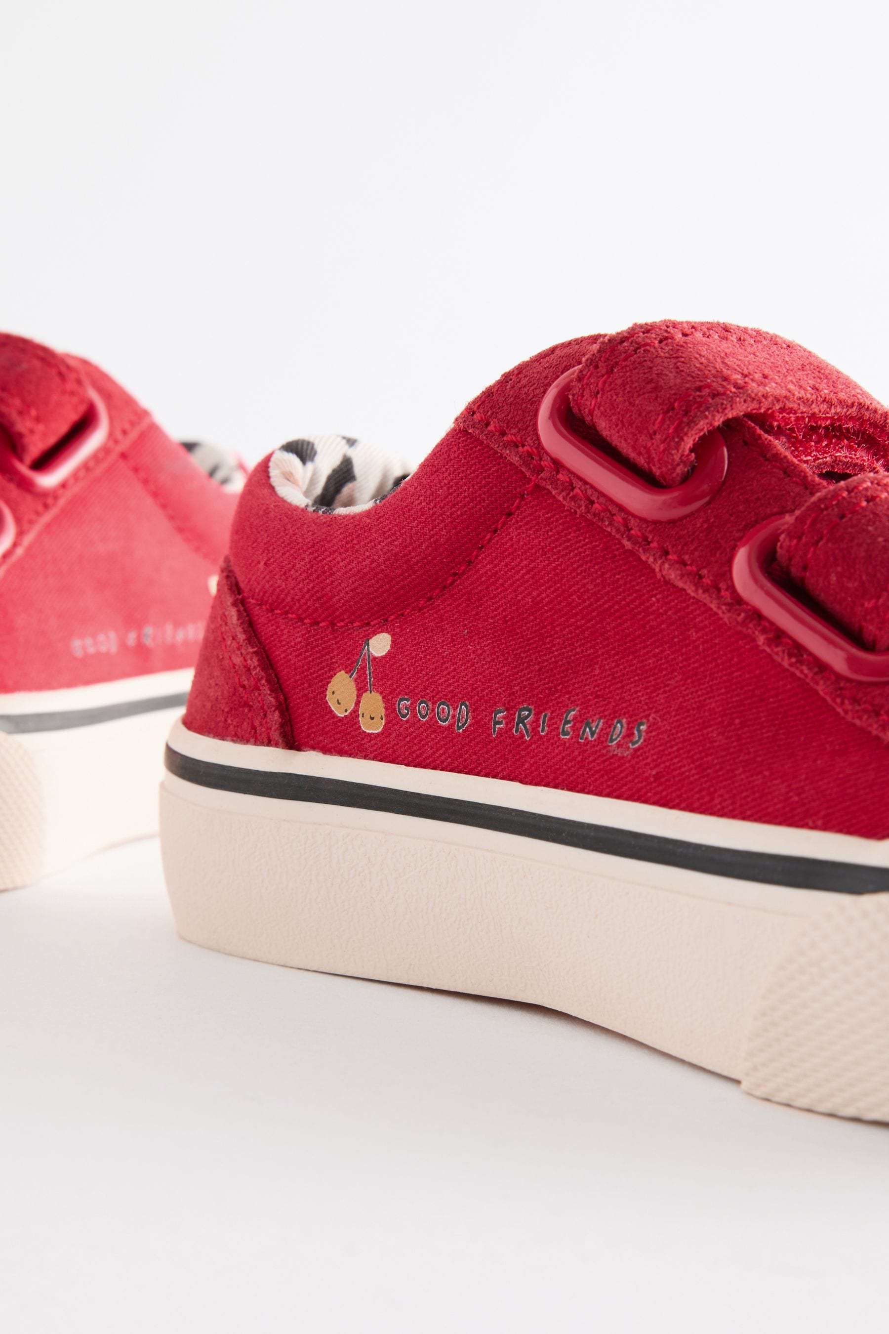 Red Standard Fit (F) Touch Fasten Strap Printed Trainers